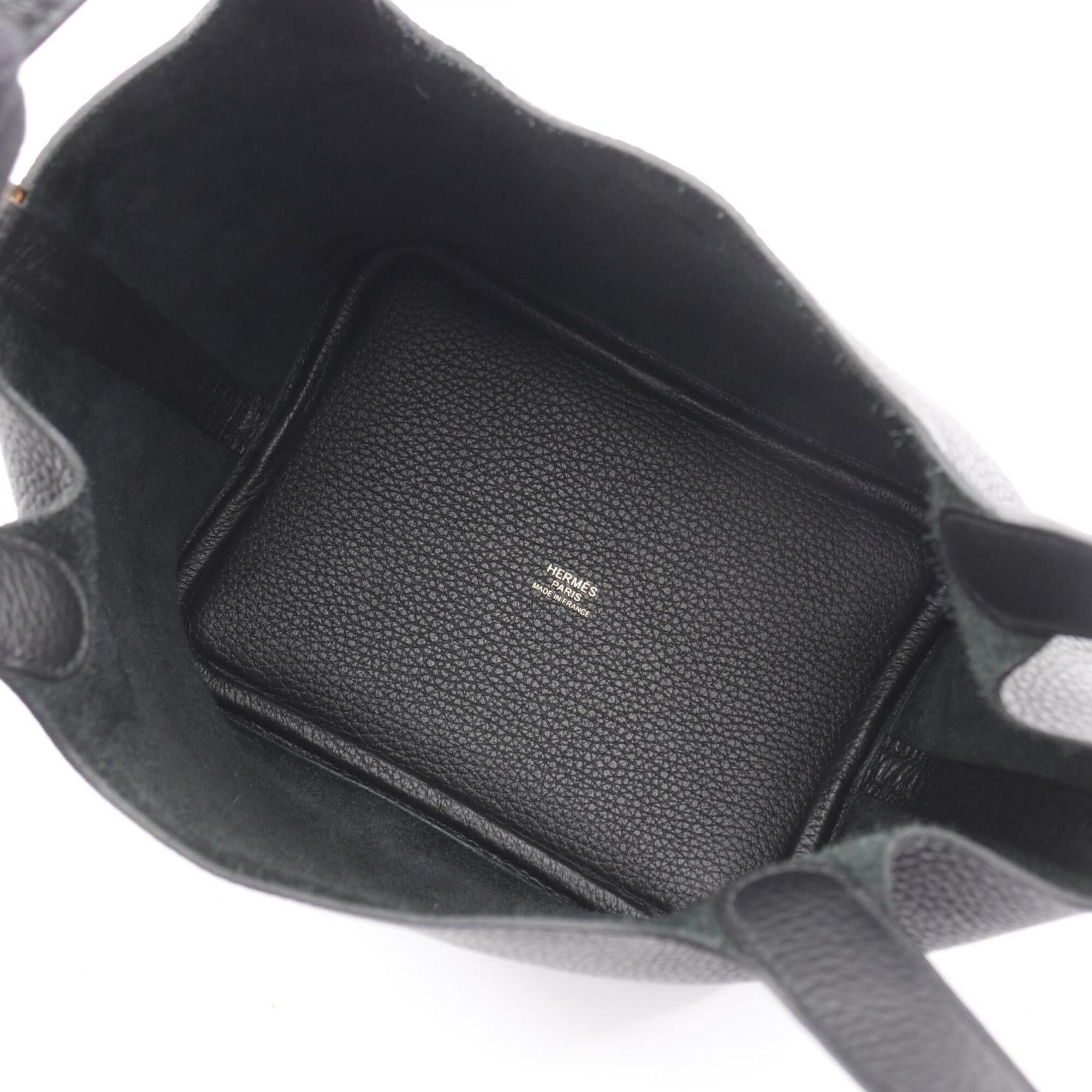 Hermes Hermes Picotin Lock PM Handbag, Leather, Taurillon Clemence Women's, Black, 056289CC Size ONE SIZE - 3 Thumbnail