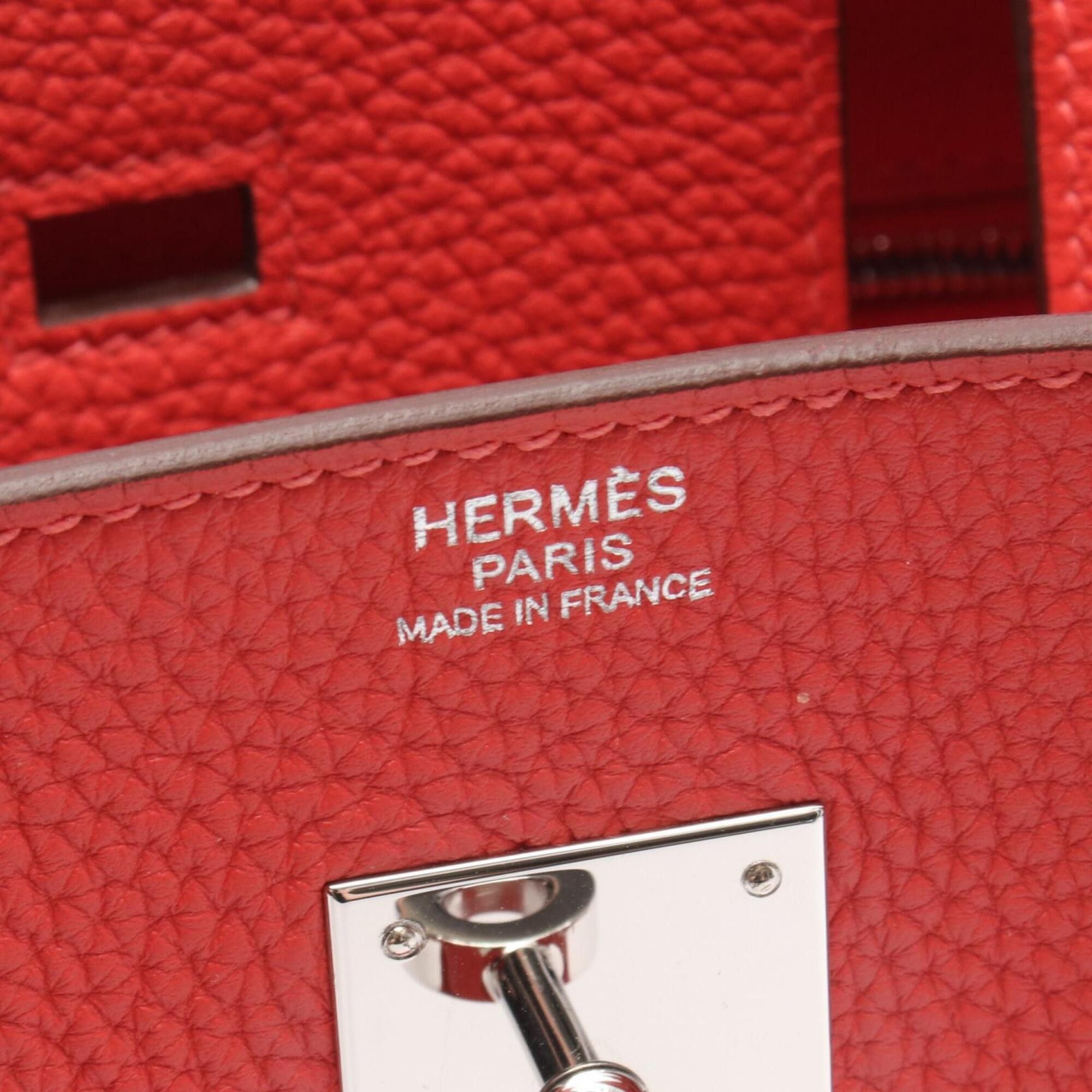 Hermes Hermes Birkin 30 Handbag, Leather, Togo Women's, Red Size ONE SIZE - 4 Thumbnail