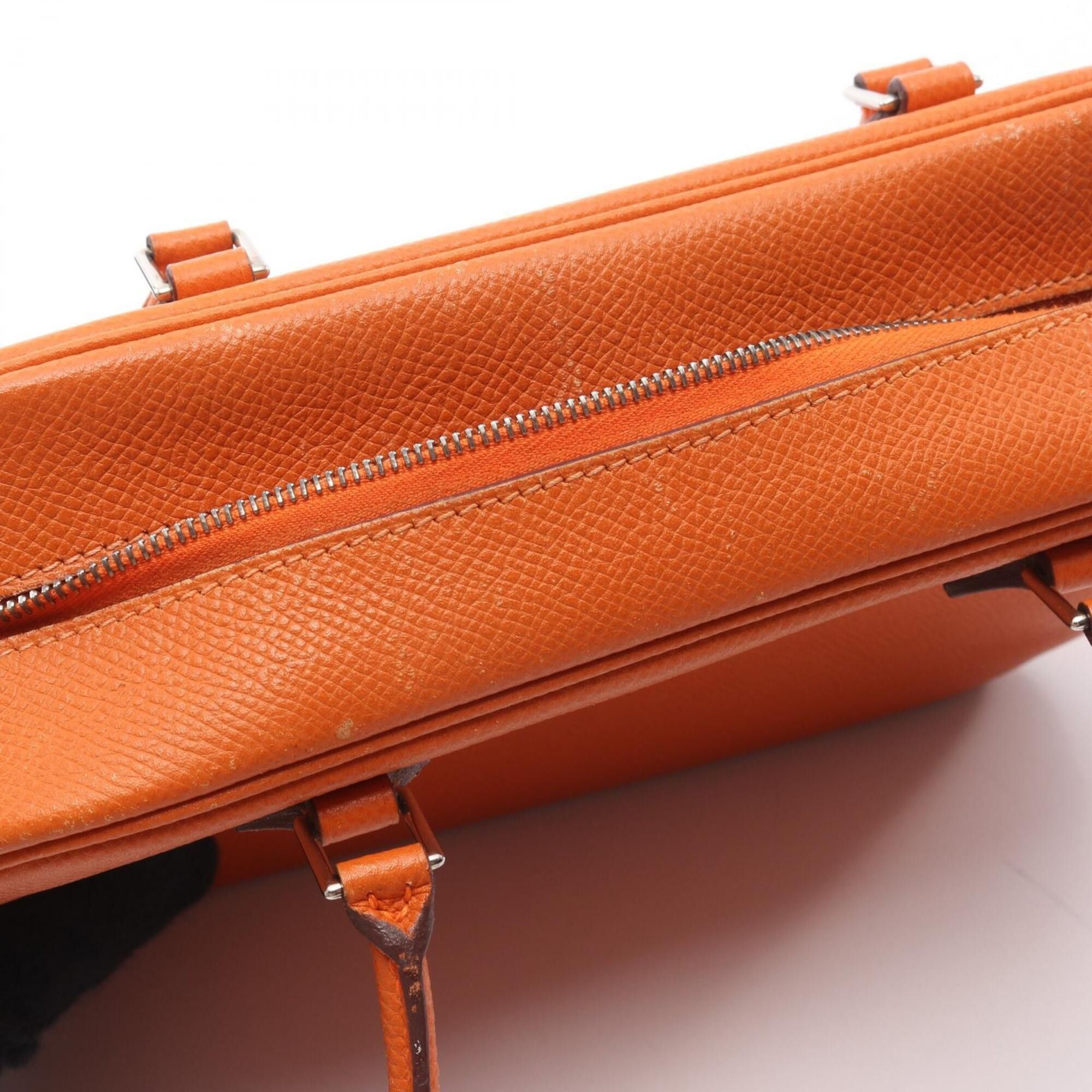 Hermes Hermes Mini Plume 20 Handbag, Leather, Calfskin (Cowhide), Veau Epsom, Women's, Orange Size ONE SIZE - 9 Thumbnail