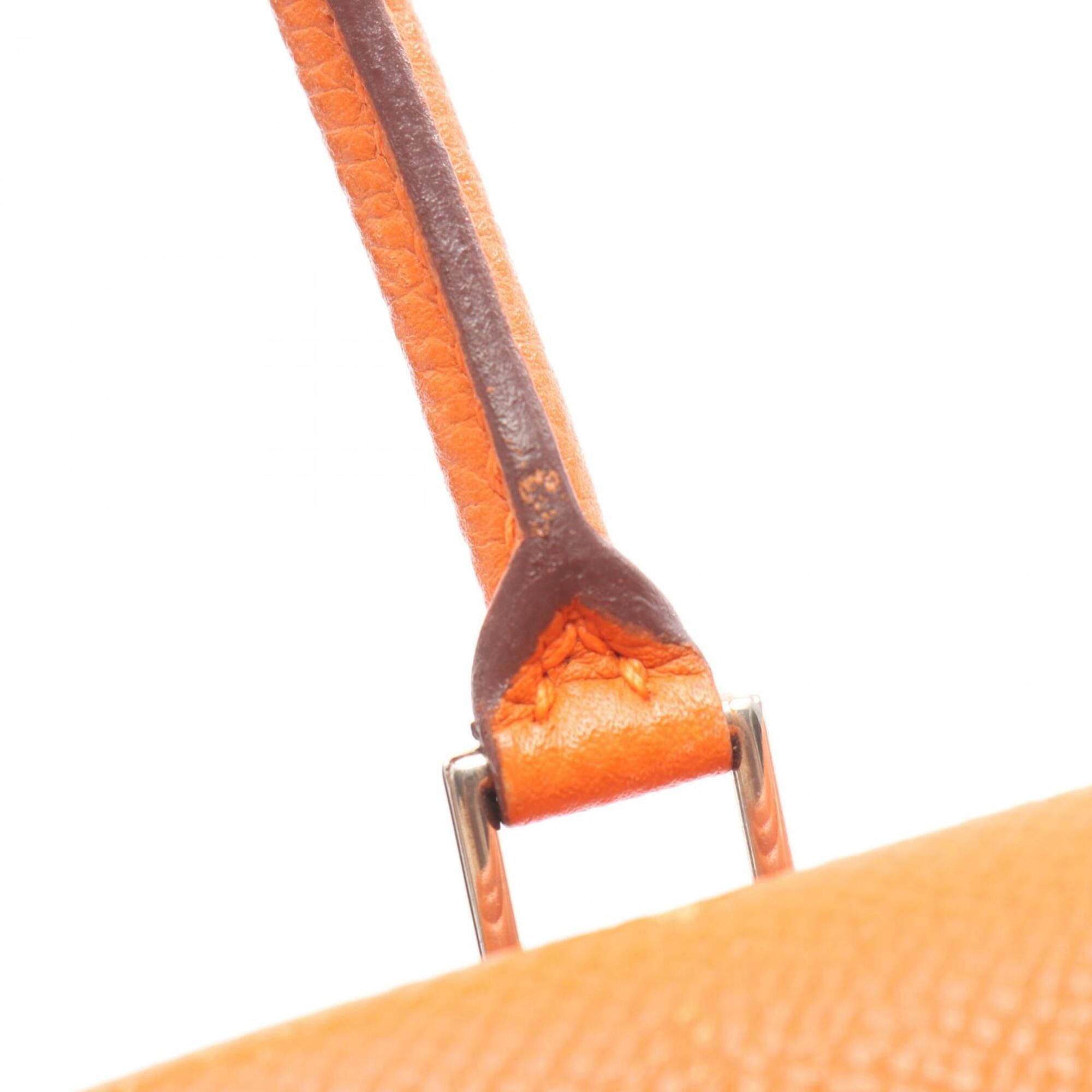 Hermes Hermes Mini Plume 20 Handbag, Leather, Calfskin (Cowhide), Veau Epsom, Women's, Orange Size ONE SIZE - 12 Thumbnail