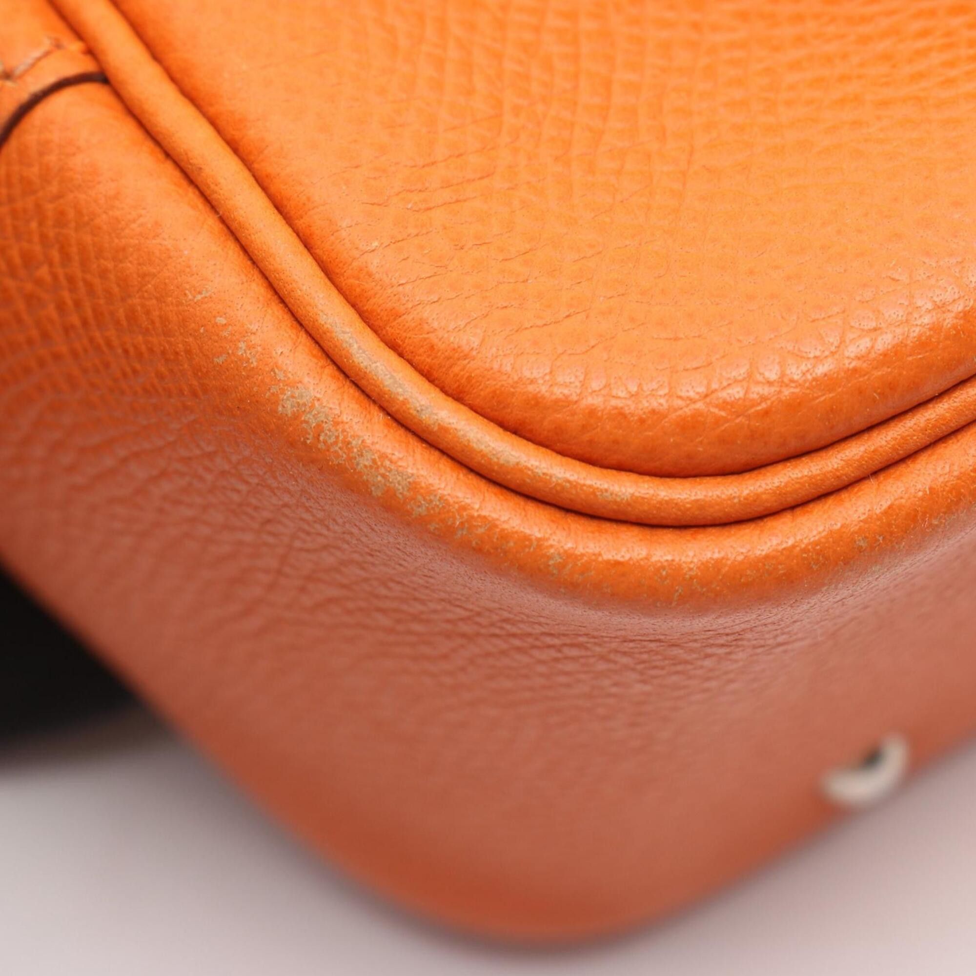 Hermes Hermes Mini Plume 20 Handbag, Leather, Calfskin (Cowhide), Veau Epsom, Women's, Orange Size ONE SIZE - 6 Thumbnail