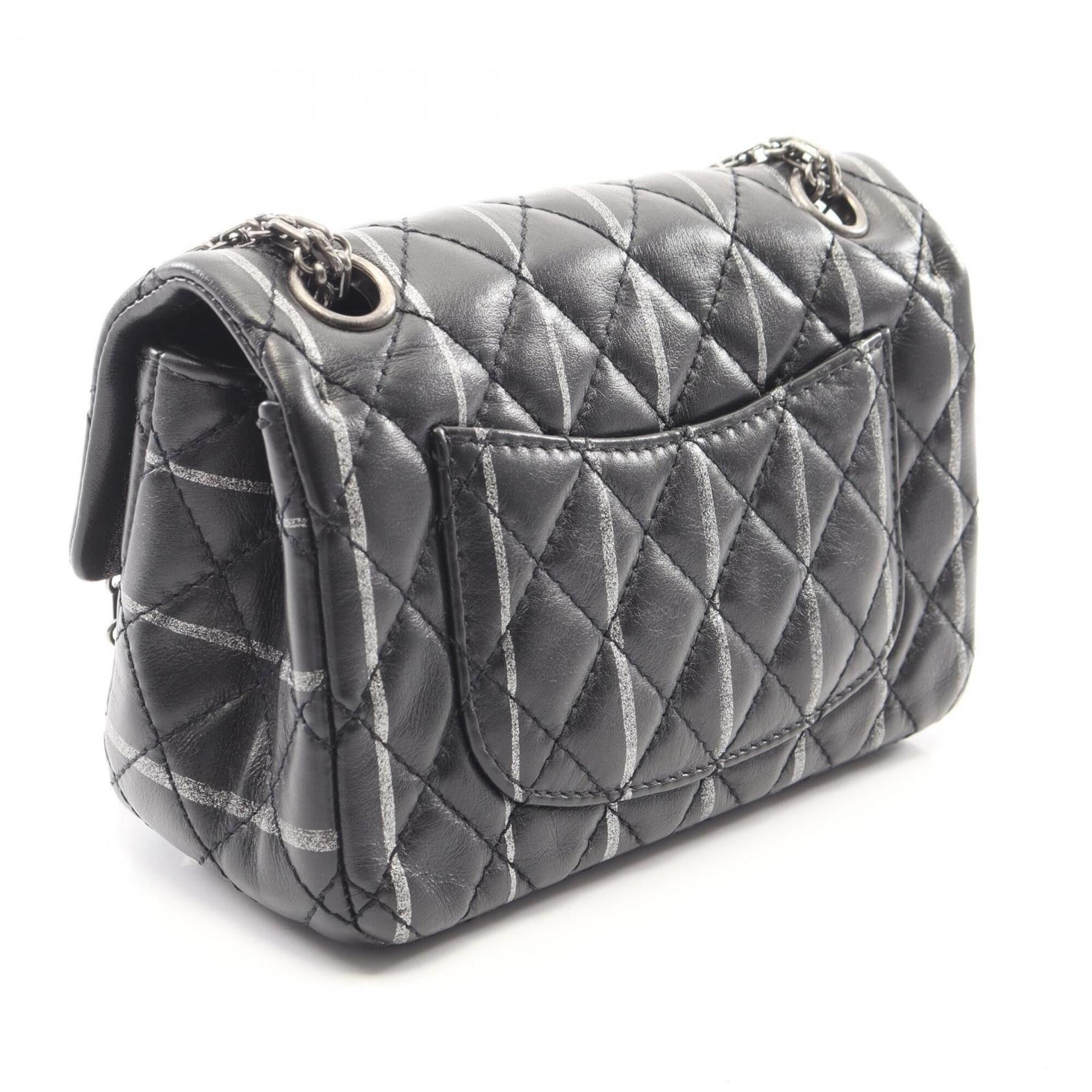 Chanel Chanel 2.55 Mini Matelassé Shoulder Bag/Handbag, Lambskin Leather, Women's, Black Size ONE SIZE - 2 Thumbnail