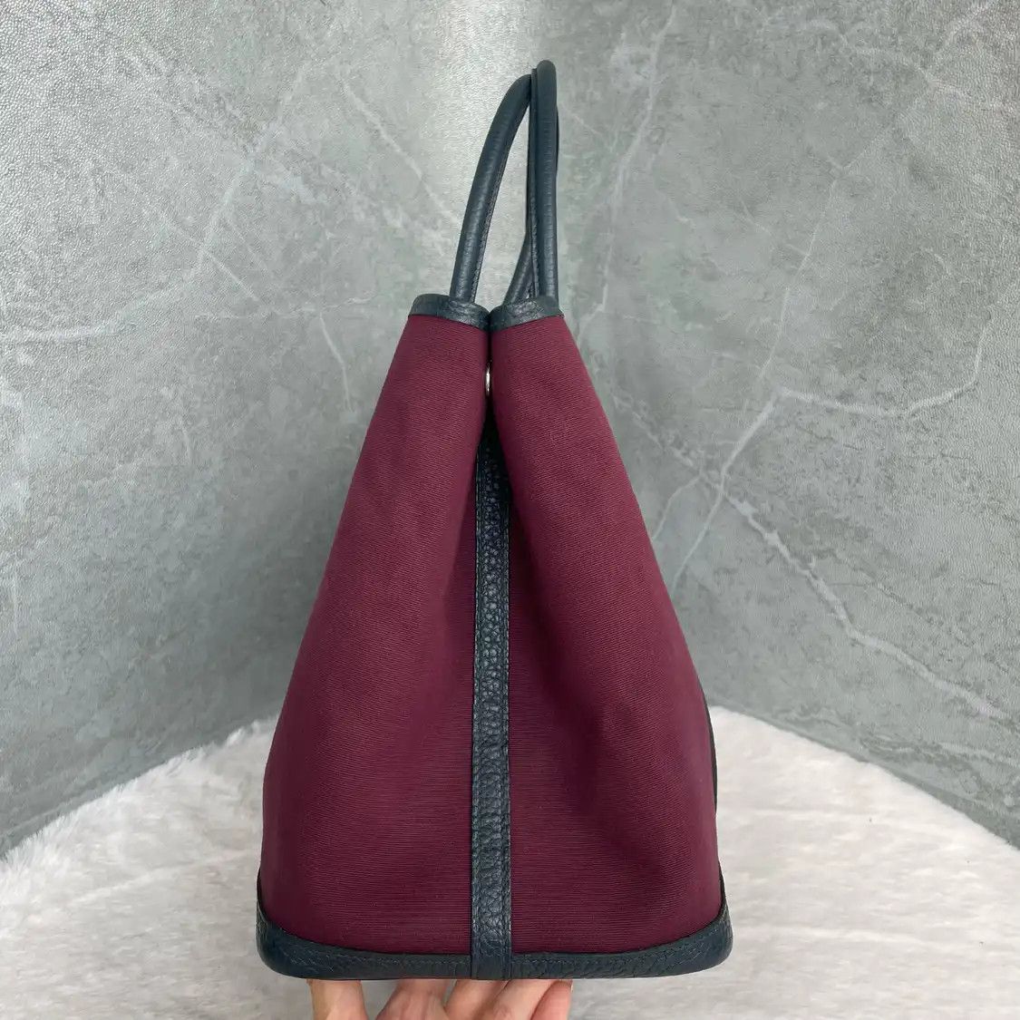 Hermes Hermes Garden Party 36 grape canvas Garden Party handbag silver hardware Size ONE SIZE - 5 Thumbnail