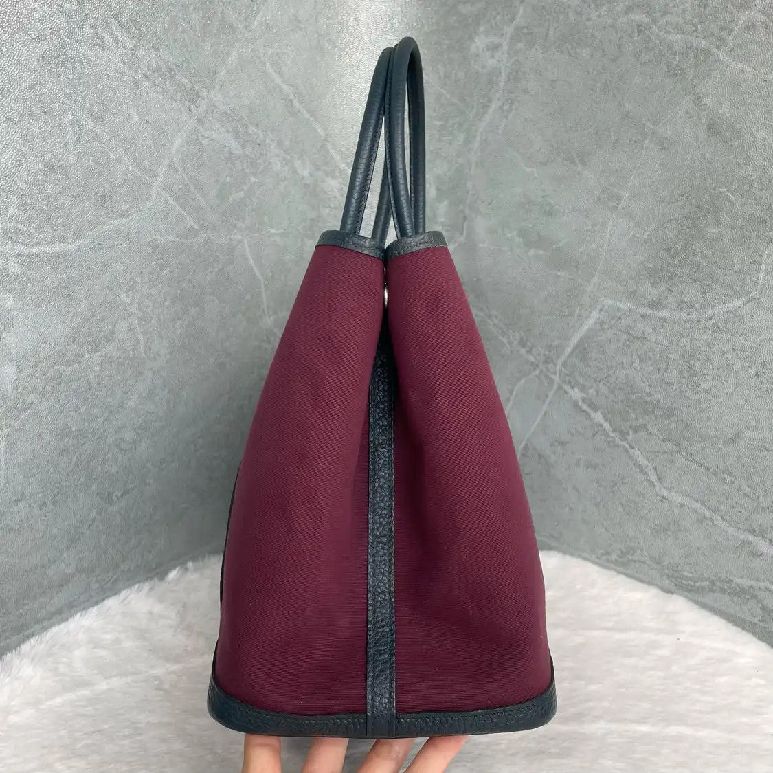 Hermes Hermes Garden Party 36 grape canvas Garden Party handbag silver hardware Size ONE SIZE - 6 Thumbnail