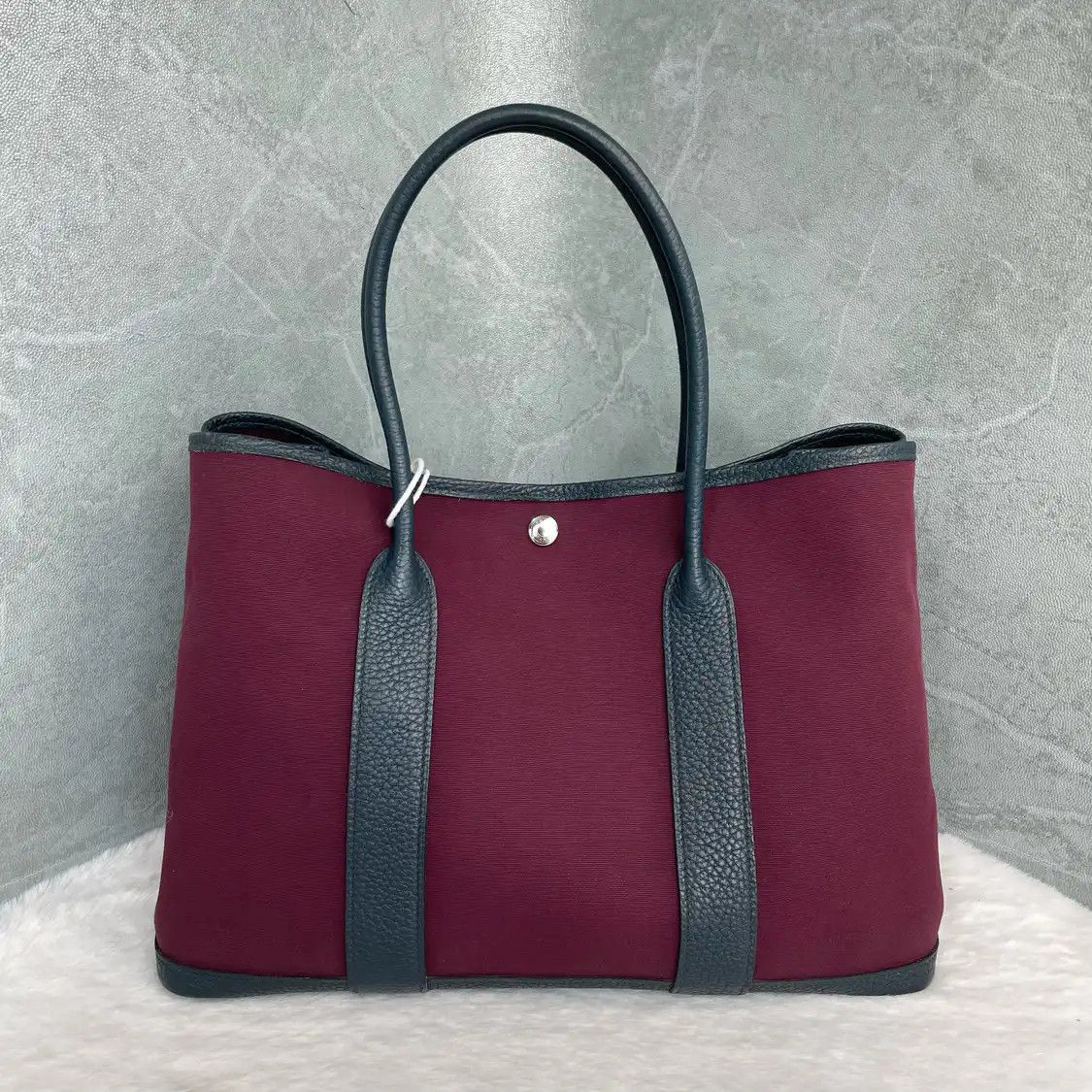 Hermes Hermes Garden Party 36 grape canvas Garden Party handbag silver hardware Size ONE SIZE - 2 Thumbnail