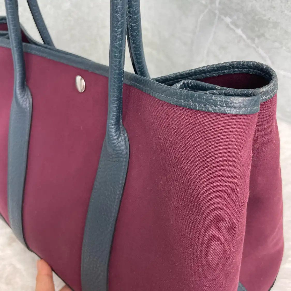 Hermes Hermes Garden Party 36 grape canvas Garden Party handbag silver hardware Size ONE SIZE - 17 Thumbnail