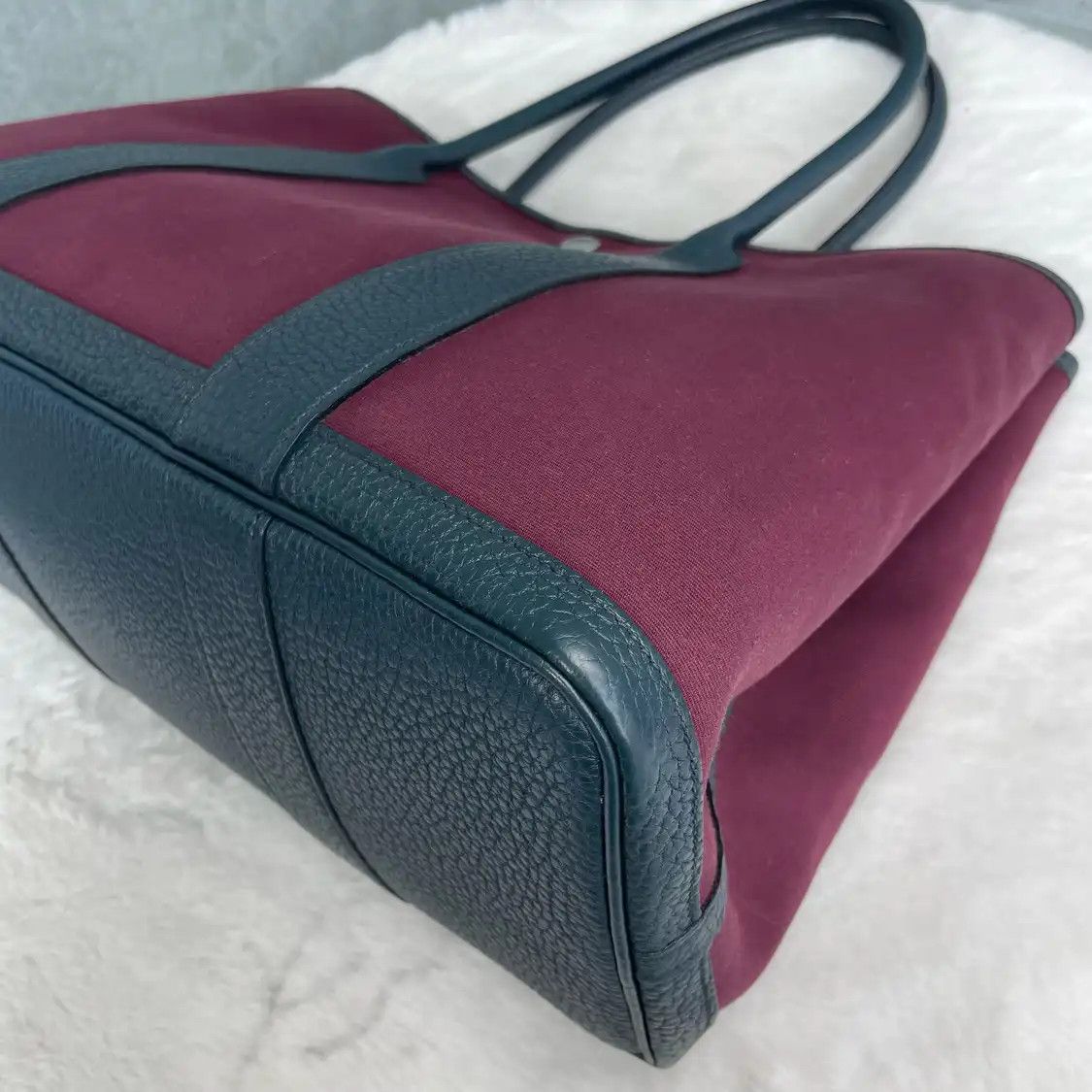 Hermes Hermes Garden Party 36 grape canvas Garden Party handbag silver hardware Size ONE SIZE - 13 Thumbnail