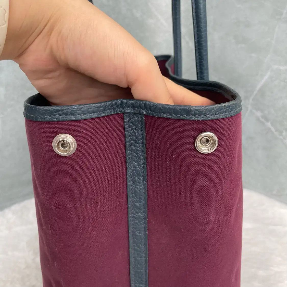 Hermes Hermes Garden Party 36 grape canvas Garden Party handbag silver hardware Size ONE SIZE - 11 Thumbnail