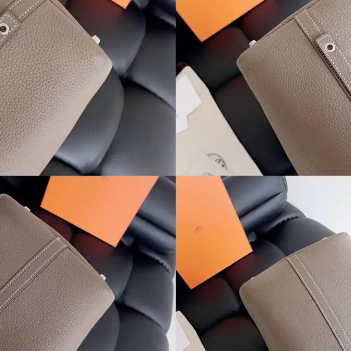 Hermes Hermes Picotin Lock 22 Etoupe Clemence cowhide leather picotin handbag silver ha Size ONE SIZE - 6 Thumbnail