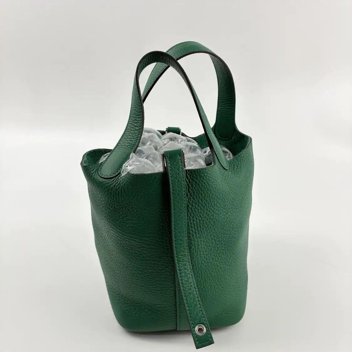 Hermes Hermes Picotin Lock 18 velvet green Clemence cowhide leather picotin handbag sil Size ONE SIZE - 3 Thumbnail