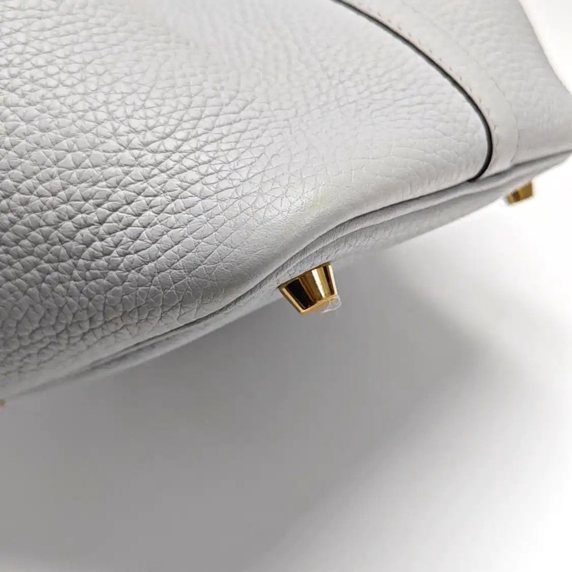 Hermes Hermes Picotin Lock 18 Bleu Brume Clemence cowhide leather picotin handbag gold Size ONE SIZE - 11 Thumbnail