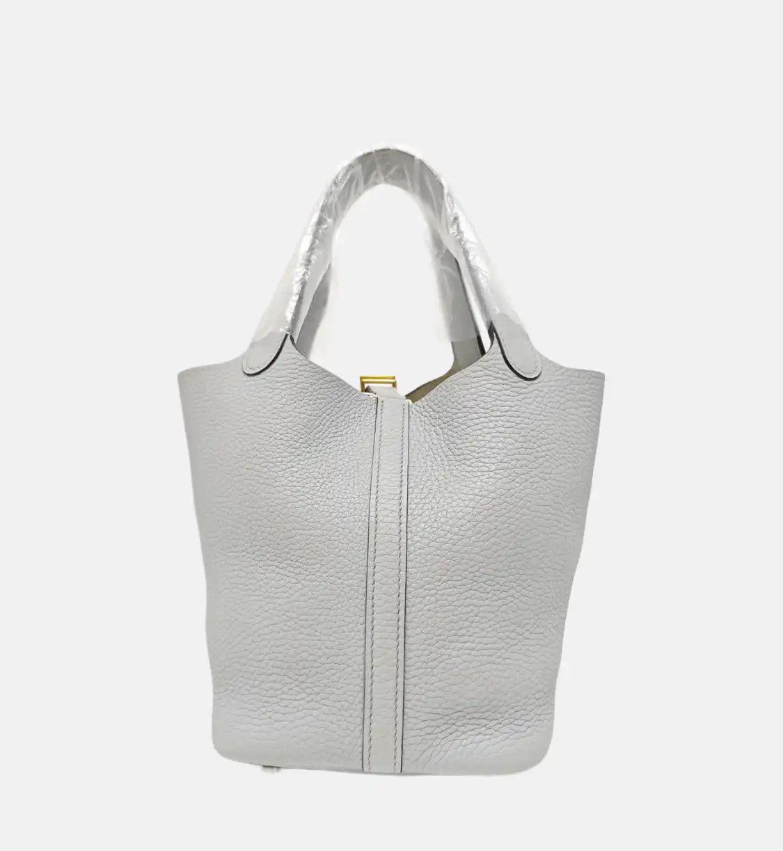 Hermes Hermes Picotin Lock 18 Bleu Brume Clemence cowhide leather picotin handbag gold Size ONE SIZE - 5 Thumbnail