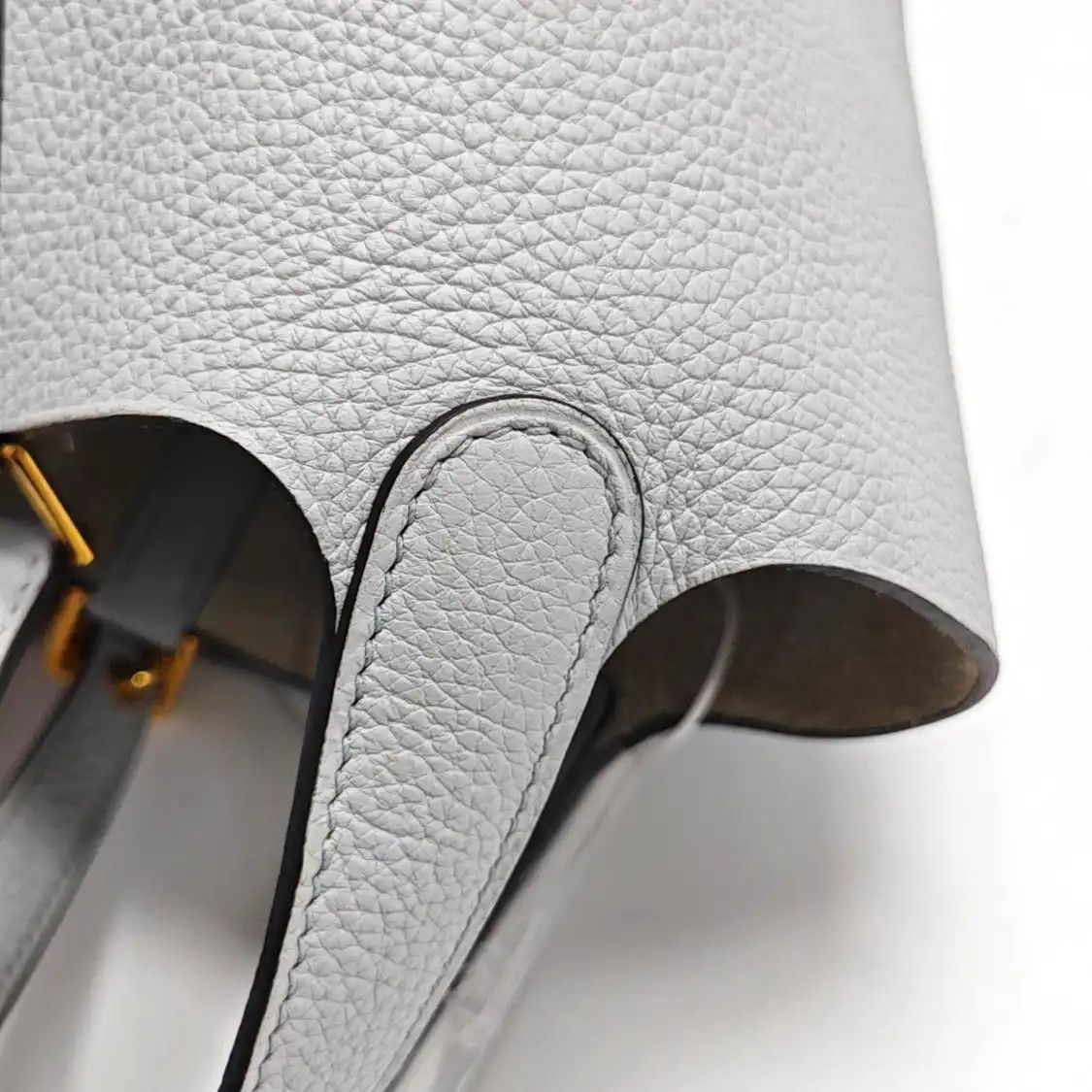 Hermes Hermes Picotin Lock 18 Bleu Brume Clemence cowhide leather picotin handbag gold Size ONE SIZE - 10 Thumbnail
