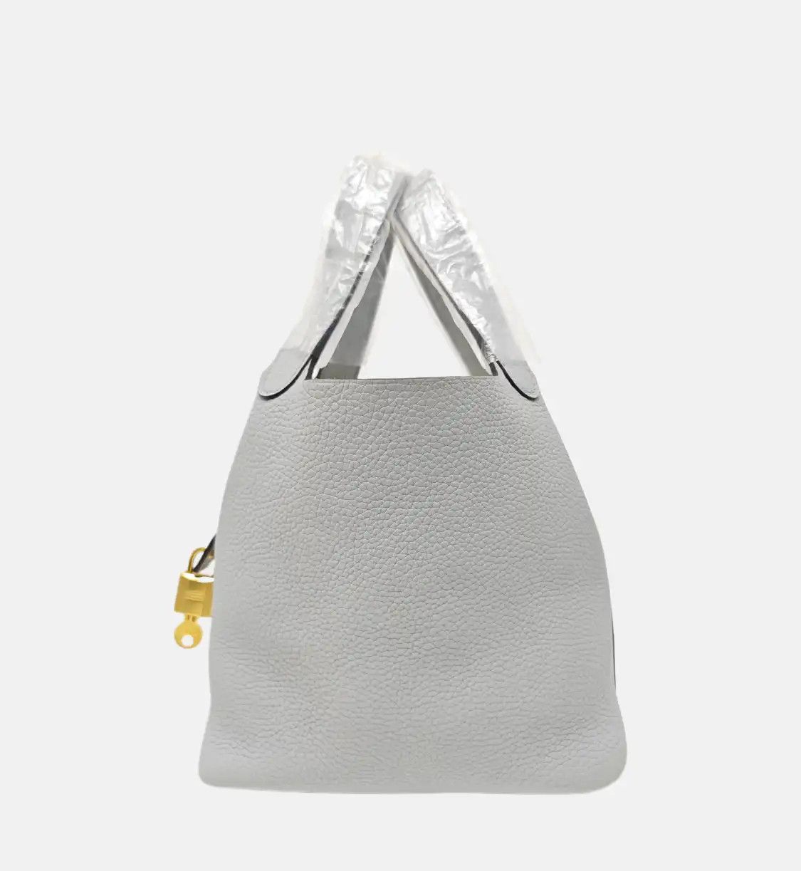 Hermes Hermes Picotin Lock 18 Bleu Brume Clemence cowhide leather picotin handbag gold Size ONE SIZE - 3 Thumbnail