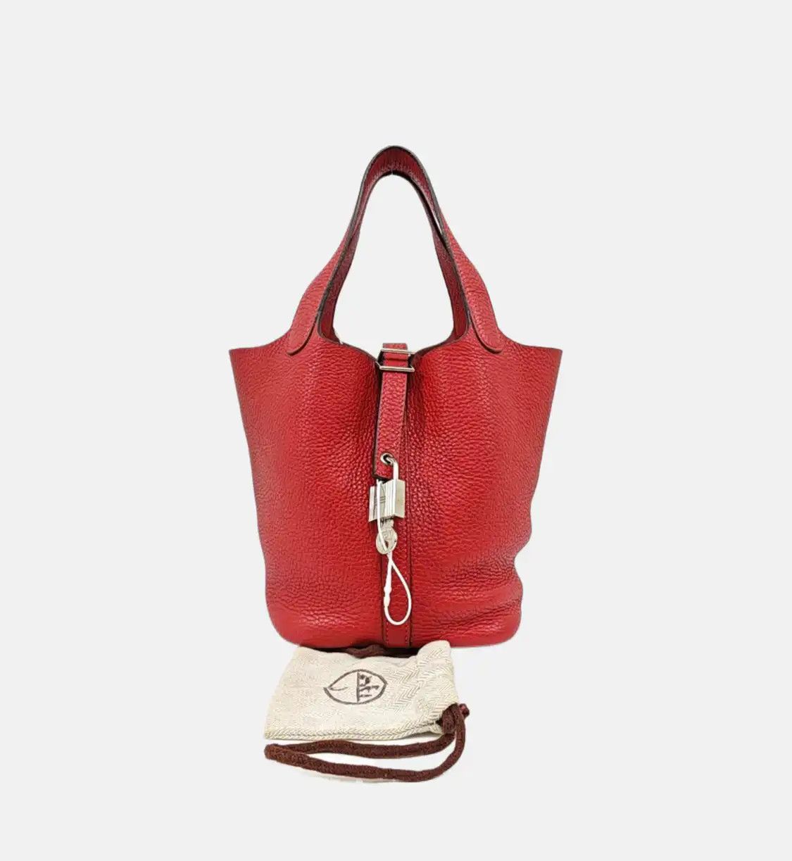 Hermes Hermes Picotin Lock 18 Rouge Clemence cowhide leather picotin handbag silver har Size ONE SIZE - 8 Thumbnail