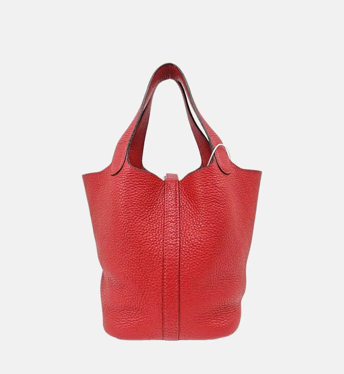 Hermes Hermes Picotin Lock 18 Rouge Clemence cowhide leather picotin handbag silver har Size ONE SIZE - 5 Thumbnail