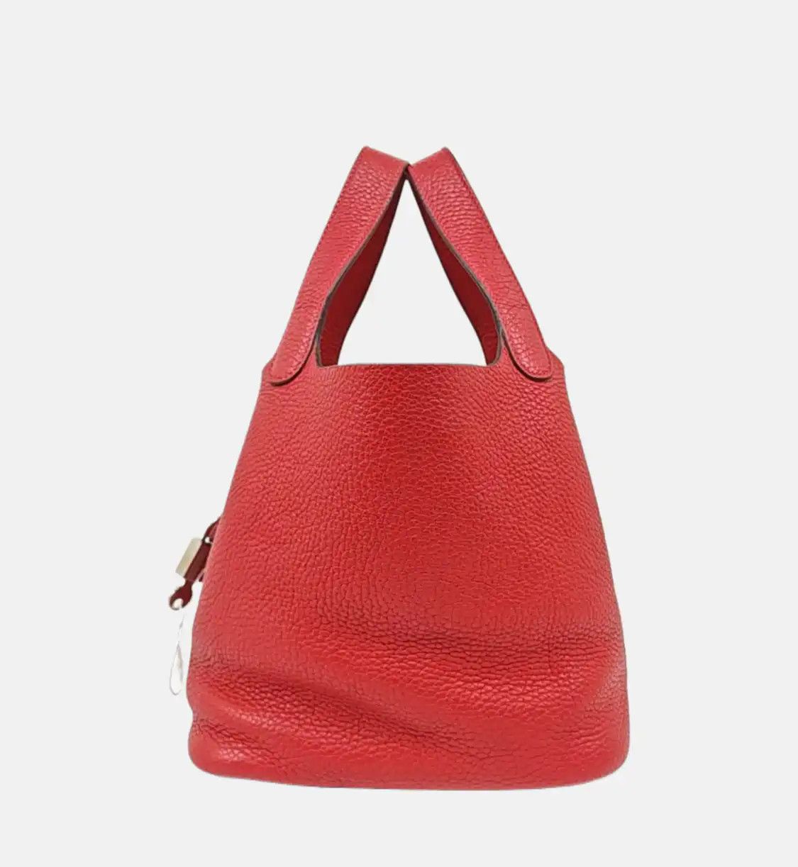 Hermes Hermes Picotin Lock 18 Rouge Clemence cowhide leather picotin handbag silver har Size ONE SIZE - 3 Thumbnail
