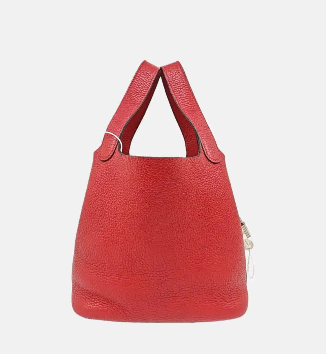 Hermes Hermes Picotin Lock 18 Rouge Clemence cowhide leather picotin handbag silver har Size ONE SIZE - 4 Thumbnail