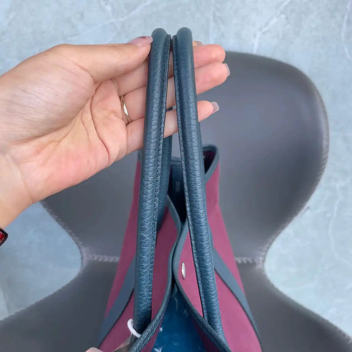 Hermes Hermes Garden Party 36 grape canvas Garden Party shoulder bag silver hardware Size ONE SIZE - 10 Thumbnail