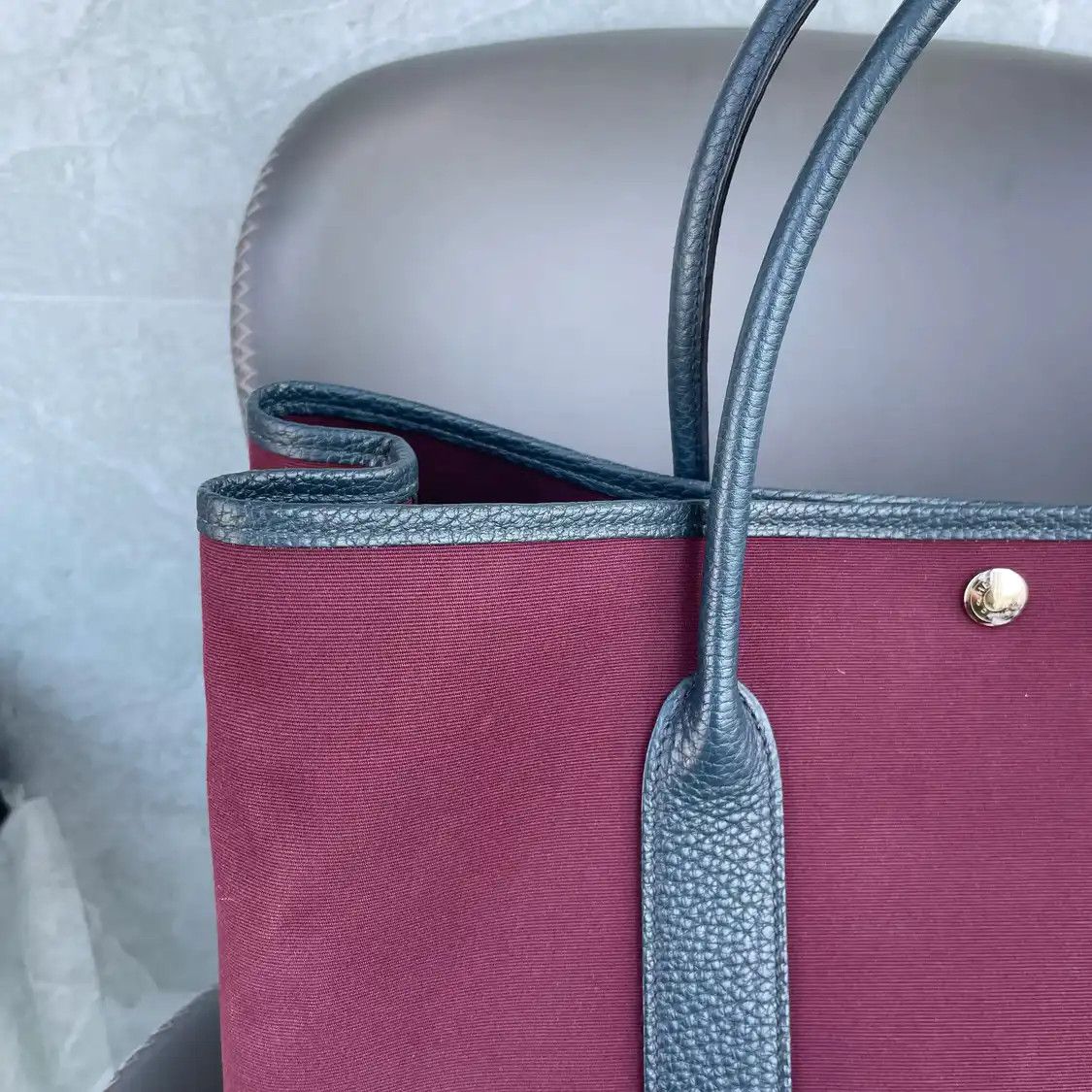 Hermes Hermes Garden Party 36 grape canvas Garden Party shoulder bag silver hardware Size ONE SIZE - 9 Thumbnail