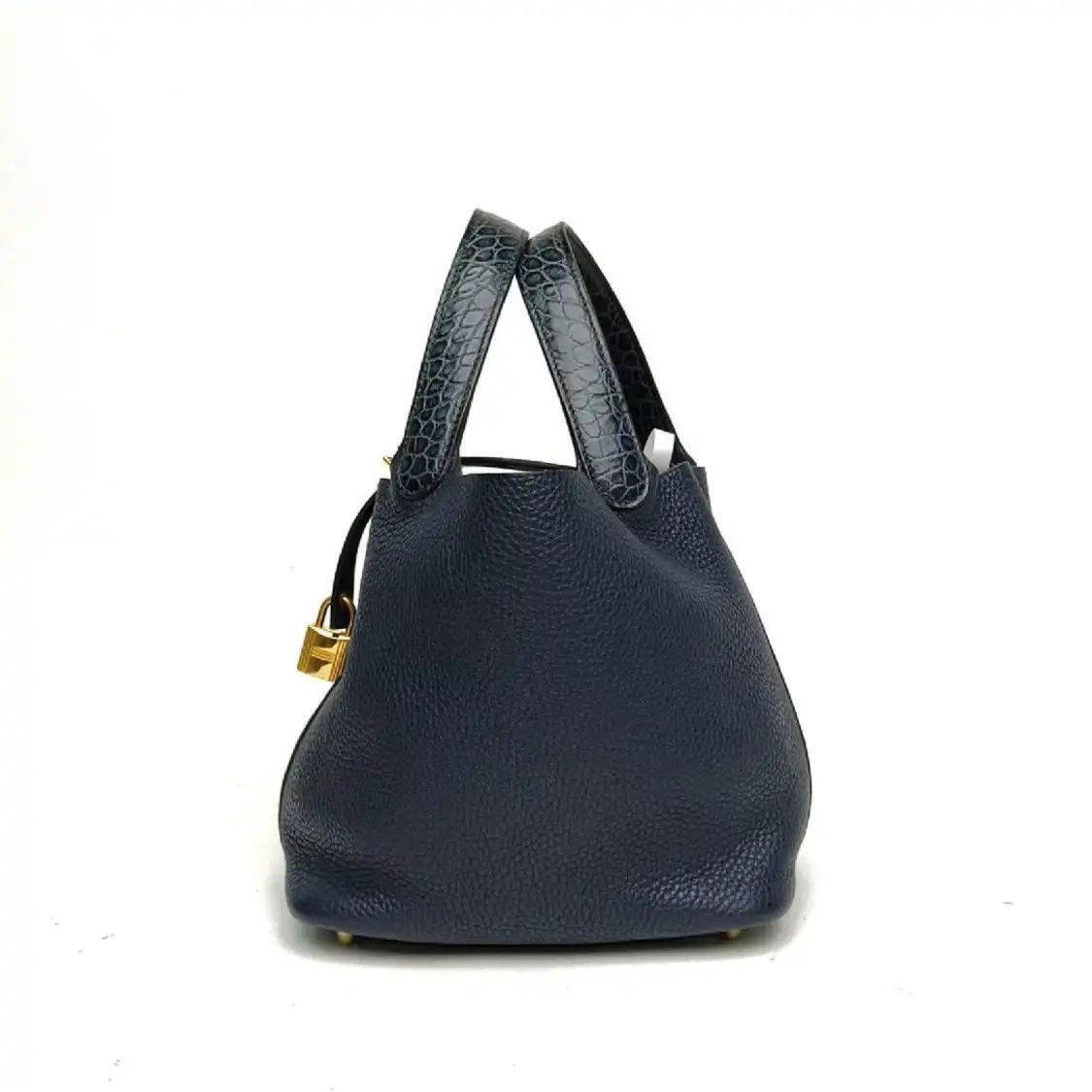 Hermes Hermes Picotin Lock 18 Midnight Blue Clemence cowhide leather picotin handbag go Size ONE SIZE - 5 Thumbnail