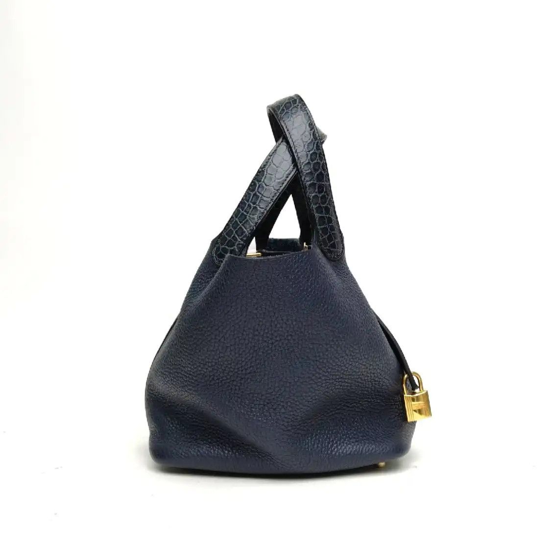 Hermes Hermes Picotin Lock 18 Midnight Blue Clemence cowhide leather picotin handbag go Size ONE SIZE - 4 Thumbnail