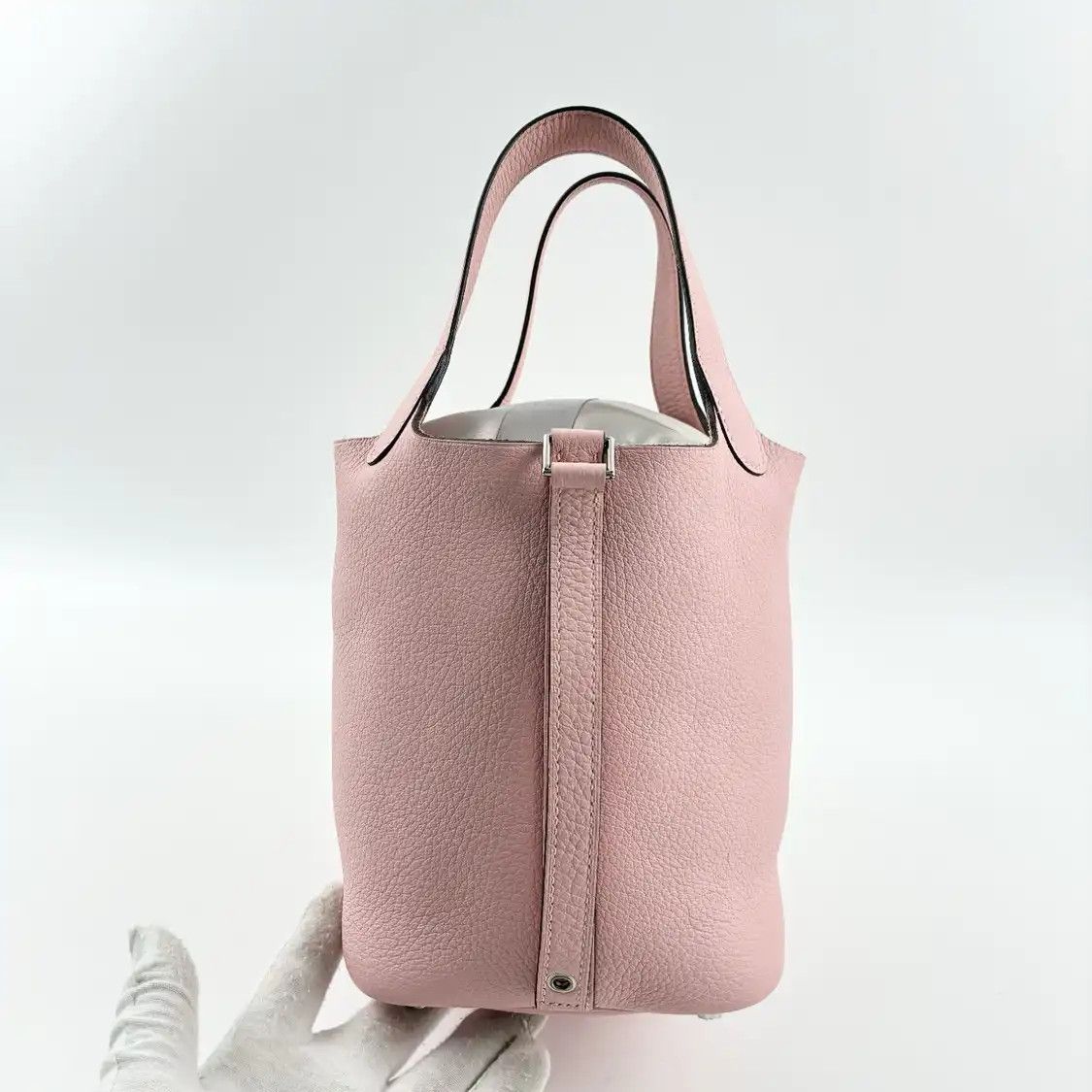 Hermes Hermes Picotin Lock 18 cherry blossom pink Clemence cowhide leather picotin hand Size ONE SIZE - 4 Thumbnail