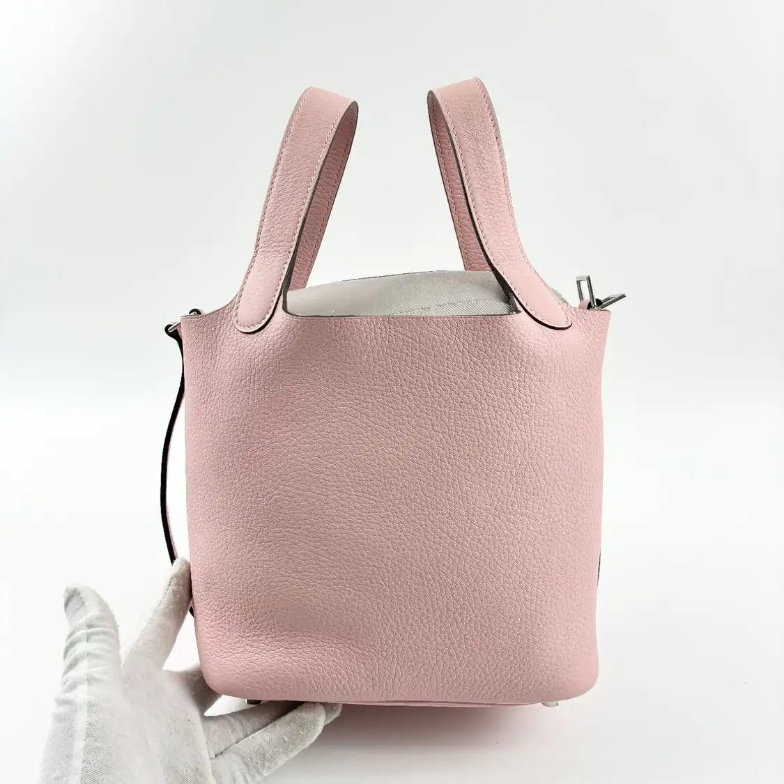 Hermes Hermes Picotin Lock 18 cherry blossom pink Clemence cowhide leather picotin hand Size ONE SIZE - 2 Thumbnail