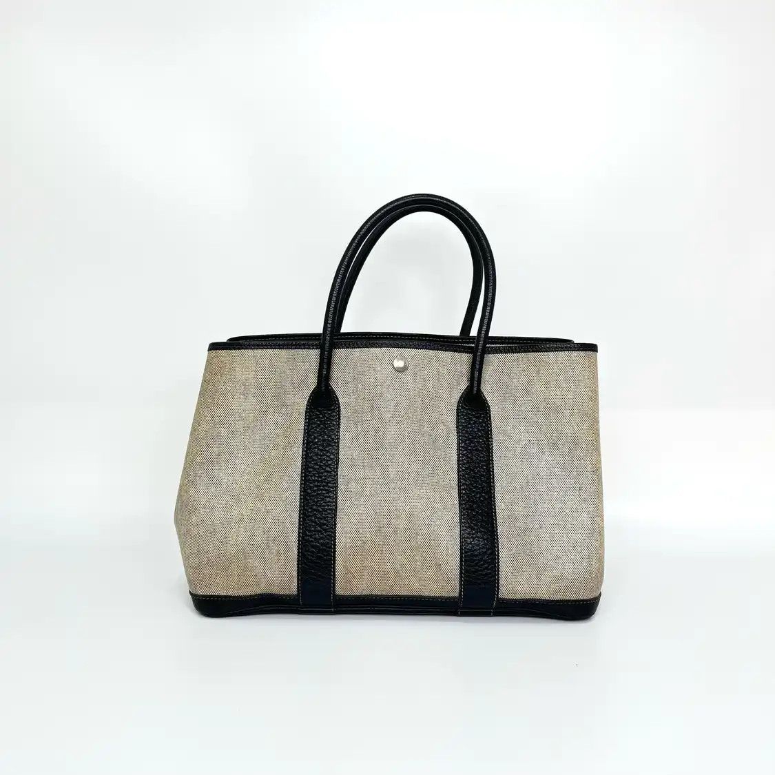 Hermes Hermes Garden Party 36 grey canvas Garden Party shoulder bag silver hardware Size ONE SIZE - 2 Thumbnail