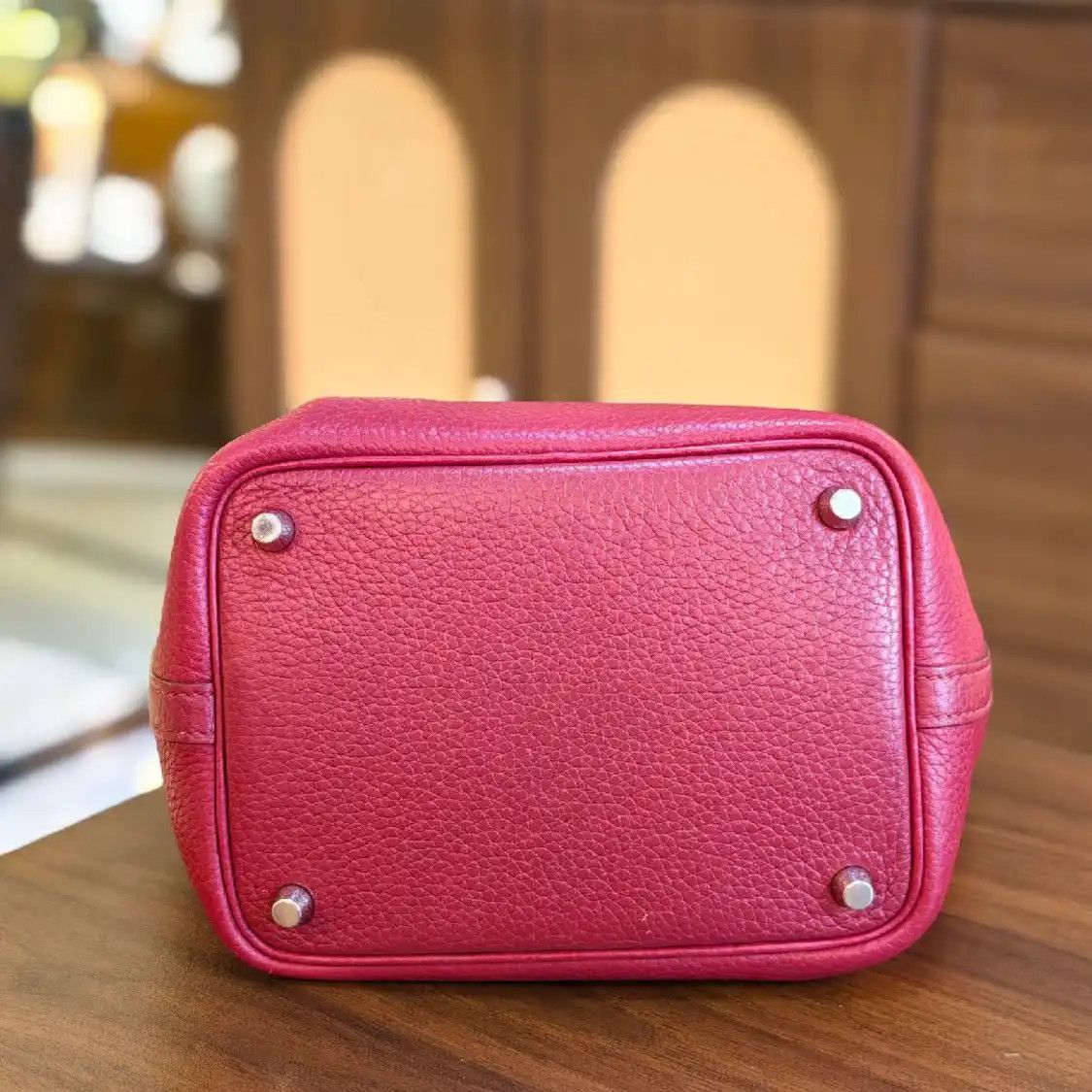 Hermes Hermes Picotin Lock 18 rose purple Clemence cowhide leather picotin handbag silv Size ONE SIZE - 5 Thumbnail