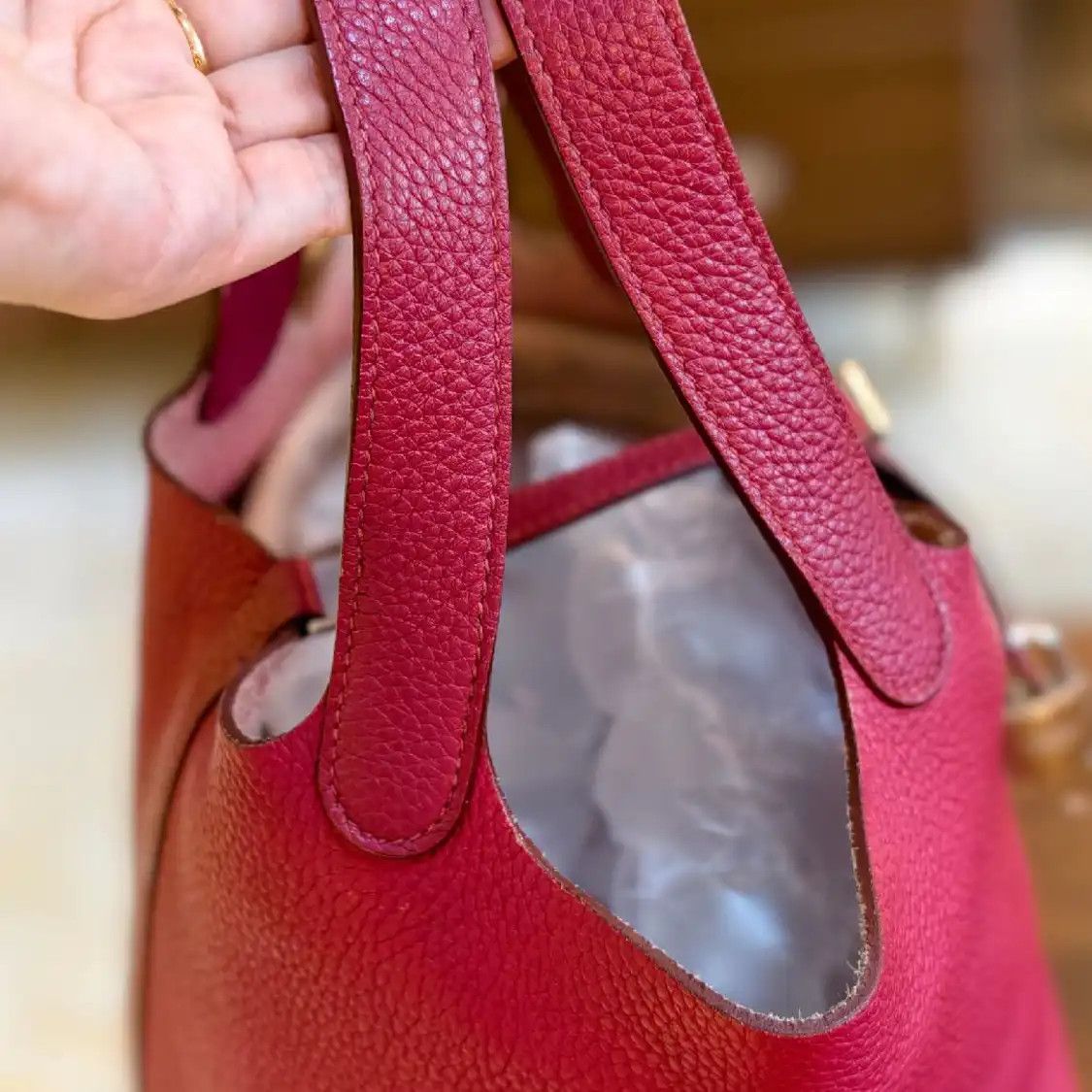 Hermes Hermes Picotin Lock 18 rose purple Clemence cowhide leather picotin handbag silv Size ONE SIZE - 4 Thumbnail