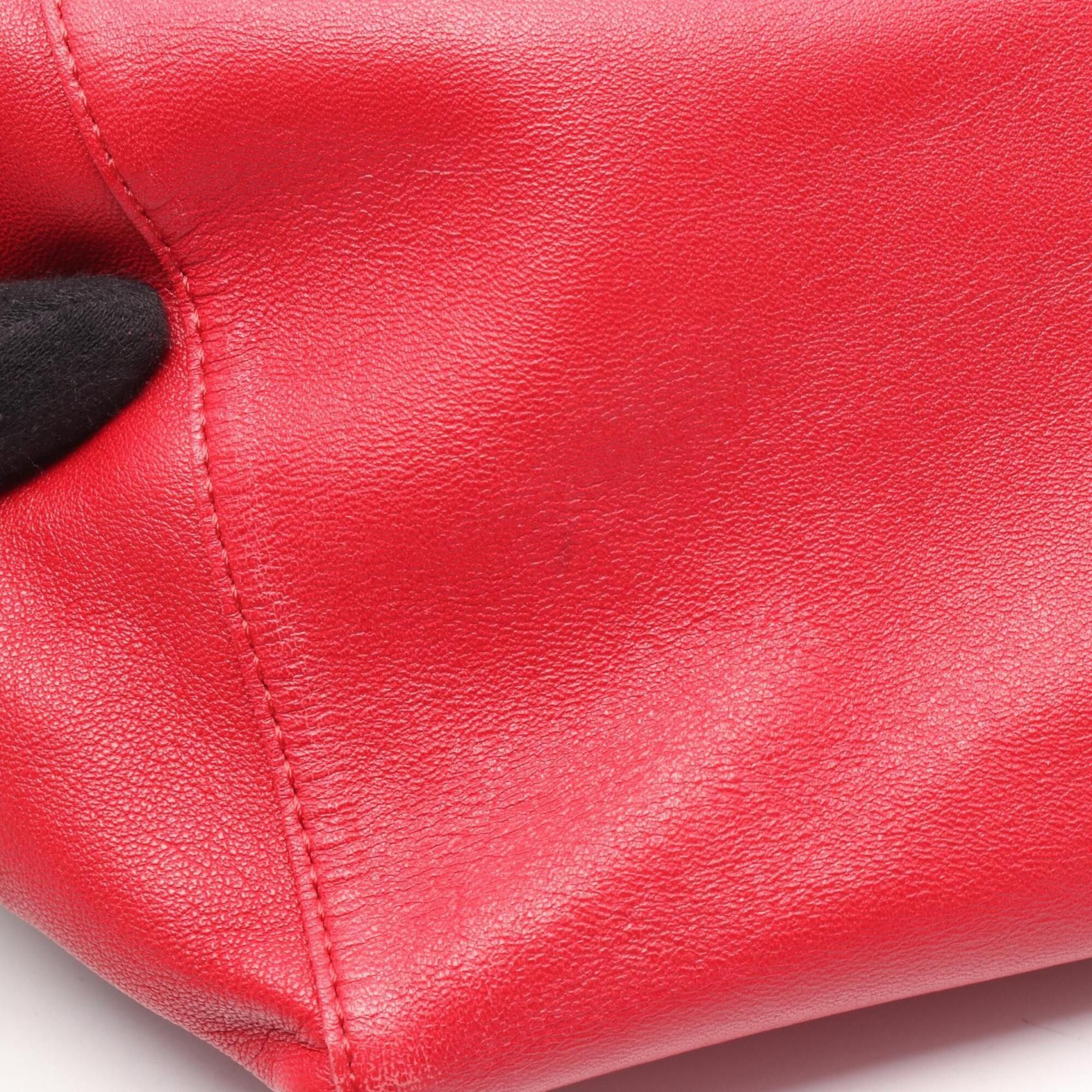 Celine Celine Horizontal Cabas Tote Bag Handbag Leather Women's Orange/Red Size ONE SIZE - 9 Thumbnail