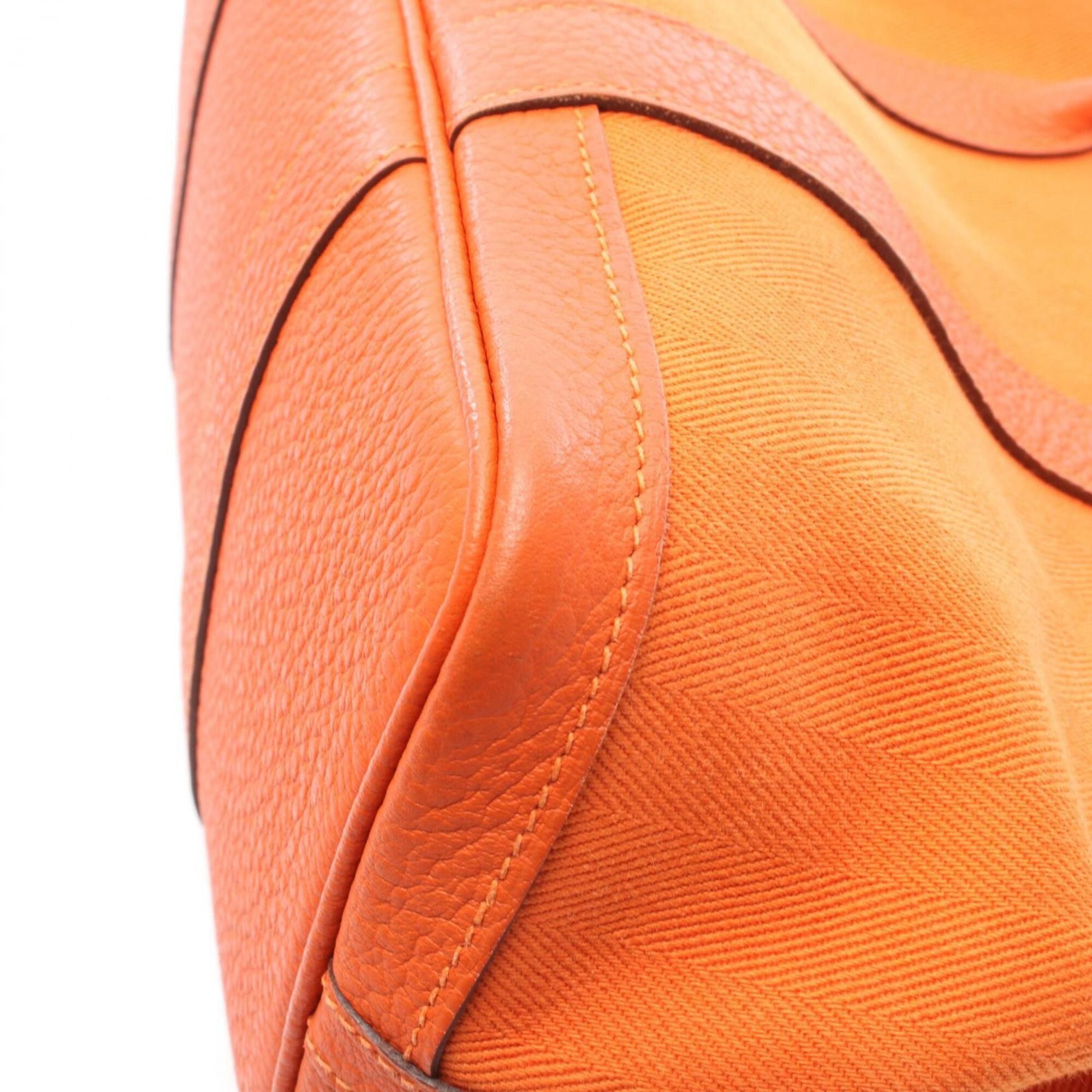 Hermes Hermes Garden Party TPM Tote Bag Handbag Leather Toile Chevron Women's Orange Size ONE SIZE - 10 Thumbnail