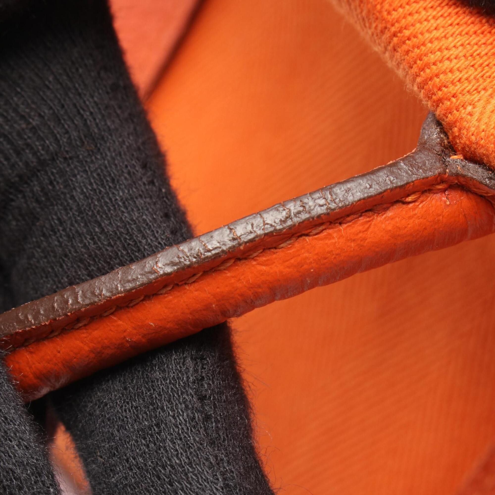 Hermes Hermes Garden Party TPM Tote Bag Handbag Leather Toile Chevron Women's Orange Size ONE SIZE - 11 Thumbnail