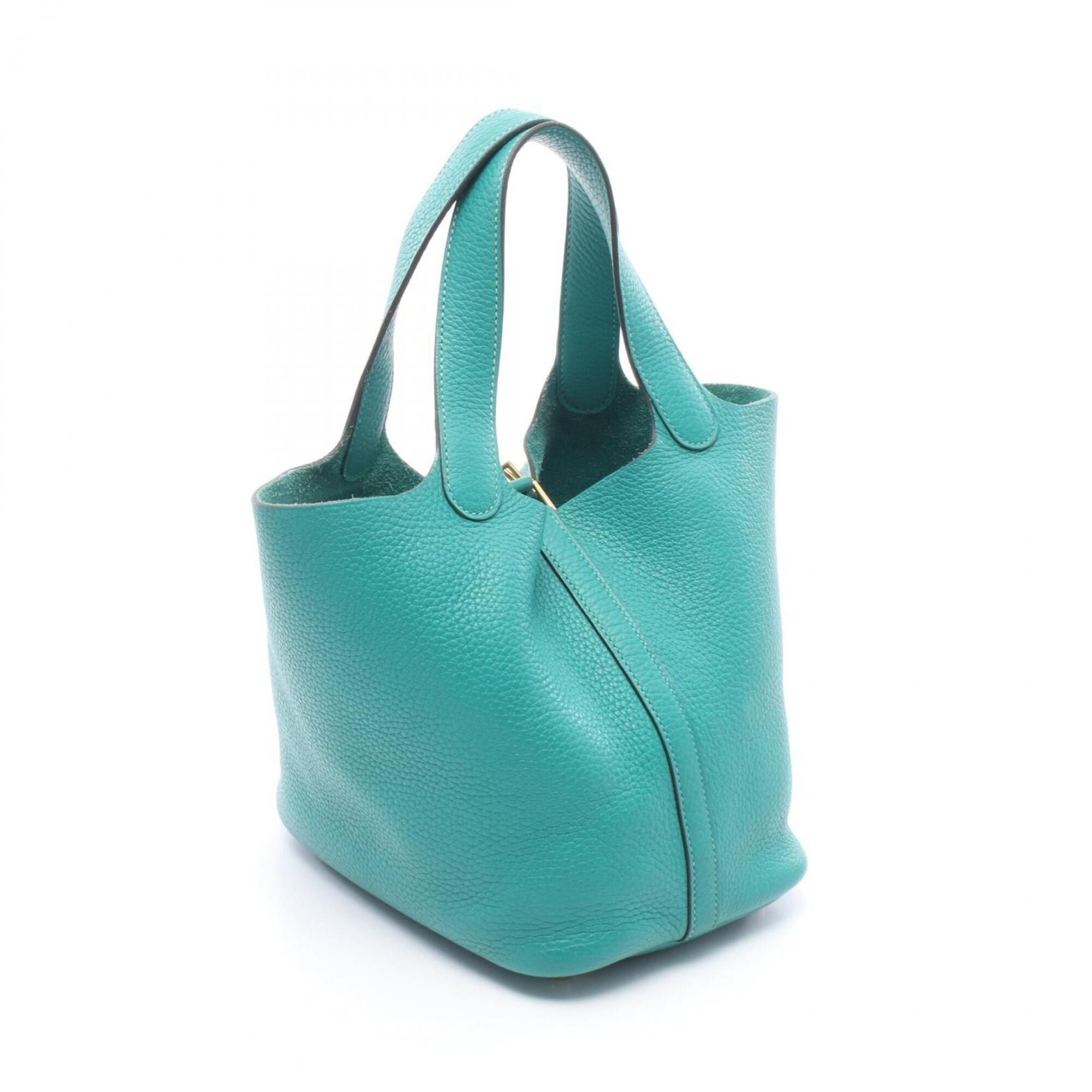 Hermes Hermes Picotin Lock PM Handbag, Leather, Taurillon Clemence Women's, Green Size ONE SIZE - 2 Thumbnail