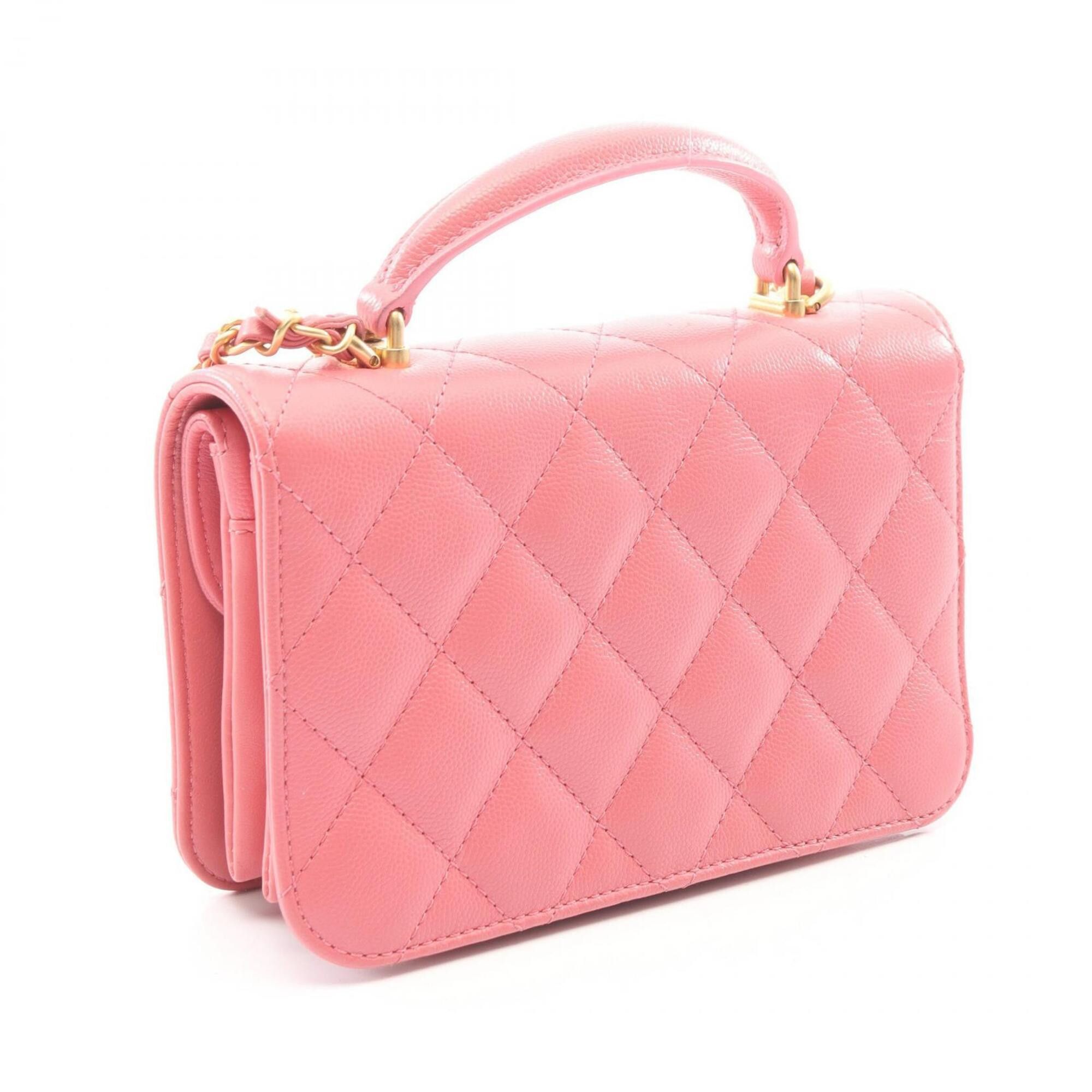 Chanel Chanel Matelassé Top Handle 2-Way Shoulder Bag/Handbag, Caviar Leather (Grained Calfskin), Women's, Pink, AS4284 Size ONE SIZE - 2 Thumbnail