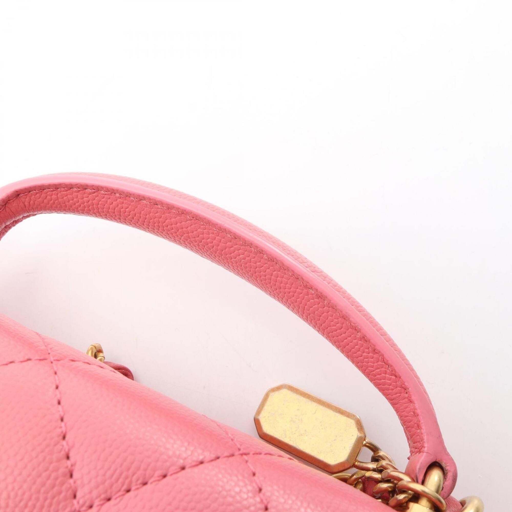 Chanel Chanel Matelassé Top Handle 2-Way Shoulder Bag/Handbag, Caviar Leather (Grained Calfskin), Women's, Pink, AS4284 Size ONE SIZE - 7 Thumbnail