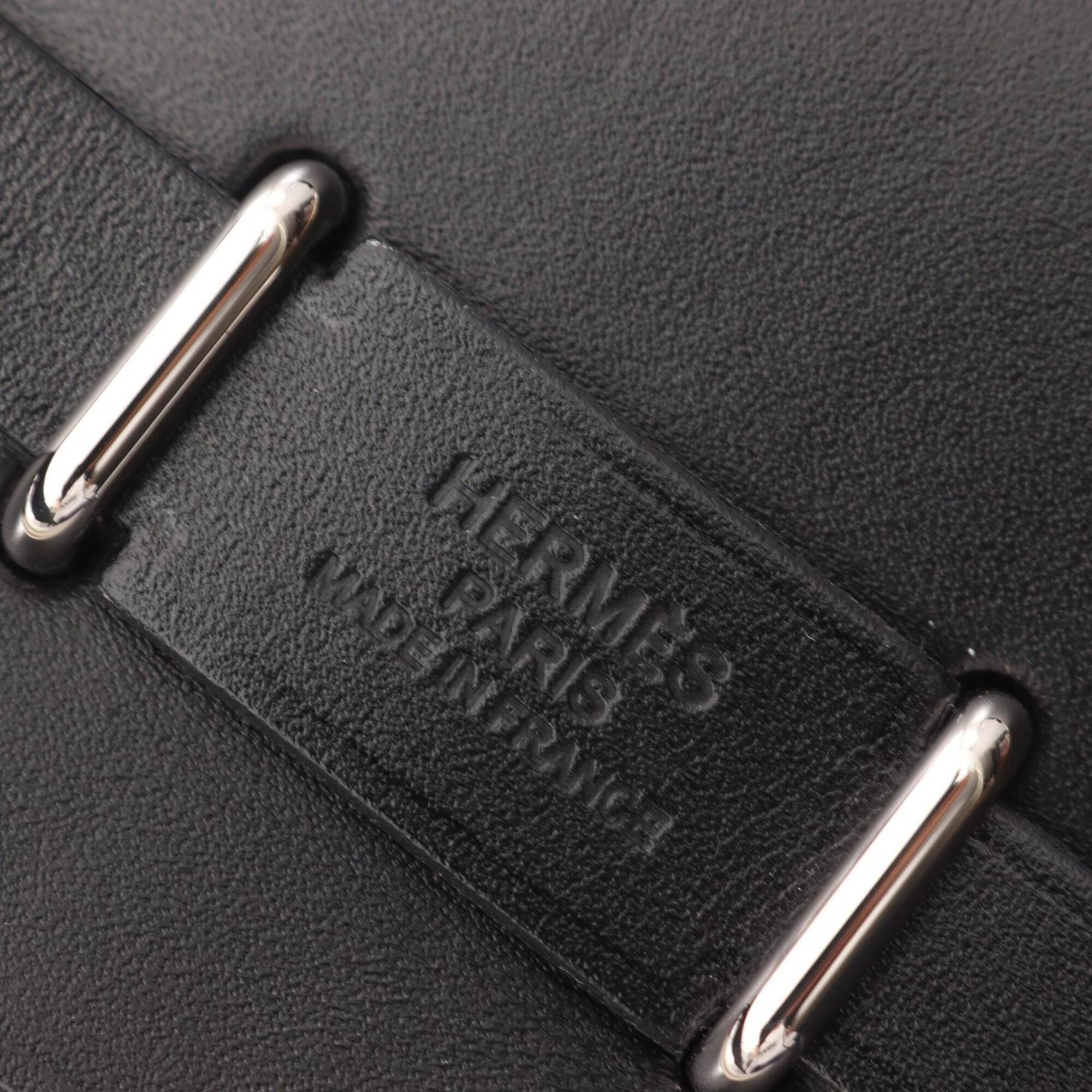 Hermes Hermes Herbag Zip Mini Shoulder Bag Handbag Canvas Leather Toile H Vache Hunter Women's Gray/Black Size ONE SIZE - 4 Thumbnail