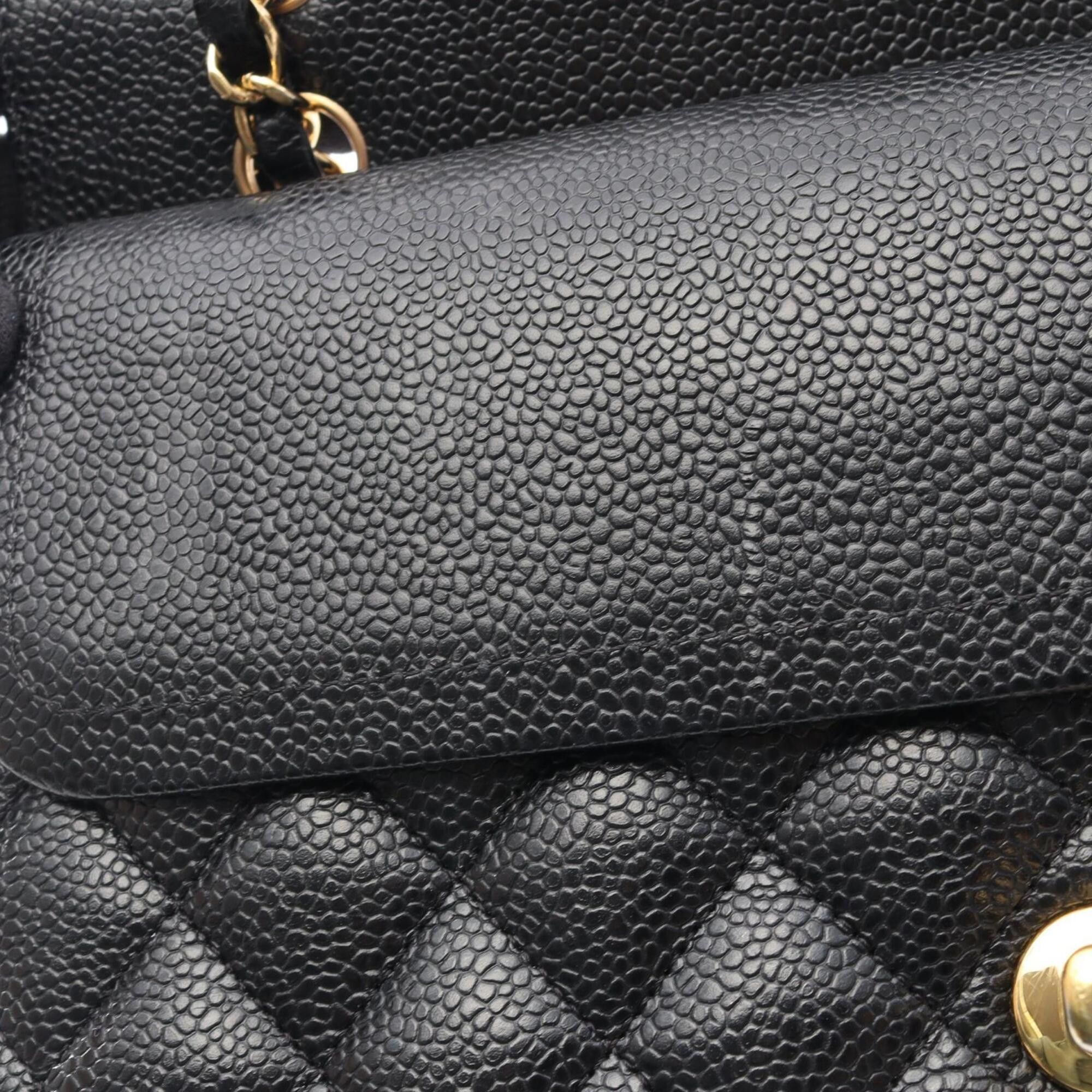 Chanel Chanel Matelassé Double Flap Shoulder Bag/Handbag, Caviar Leather (Grained Calfskin), Women's, Black Size ONE SIZE - 10 Thumbnail