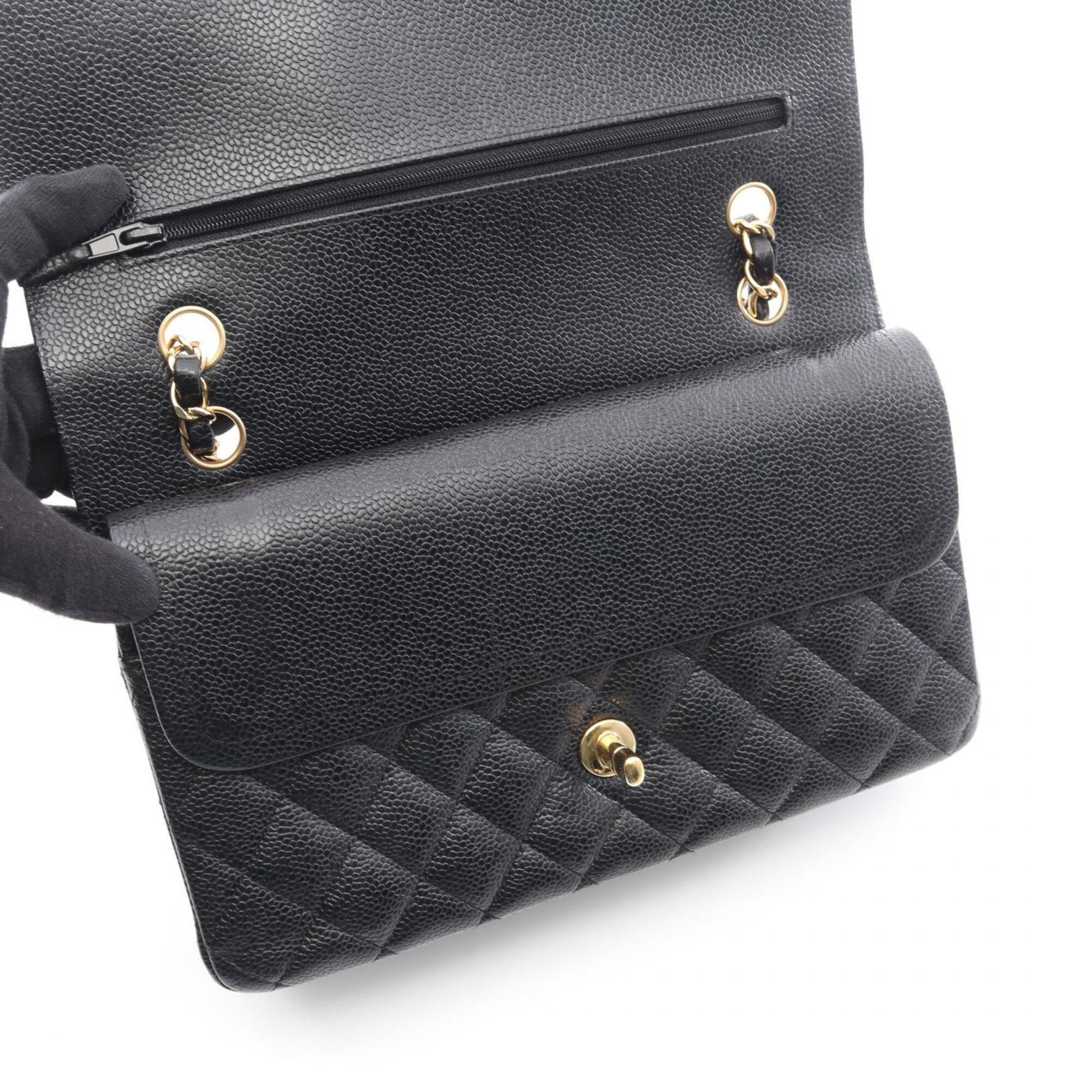 Chanel Chanel Matelassé Double Flap Shoulder Bag/Handbag, Caviar Leather (Grained Calfskin), Women's, Black Size ONE SIZE - 9 Thumbnail