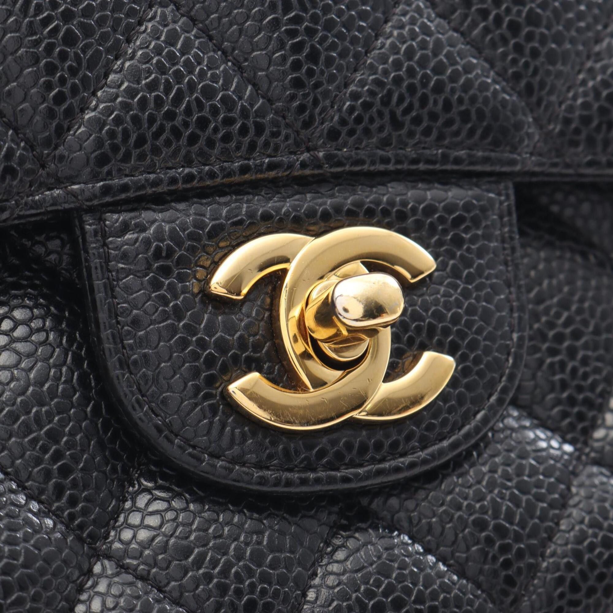 Chanel Chanel Matelassé Double Flap Shoulder Bag/Handbag, Caviar Leather (Grained Calfskin), Women's, Black Size ONE SIZE - 12 Thumbnail