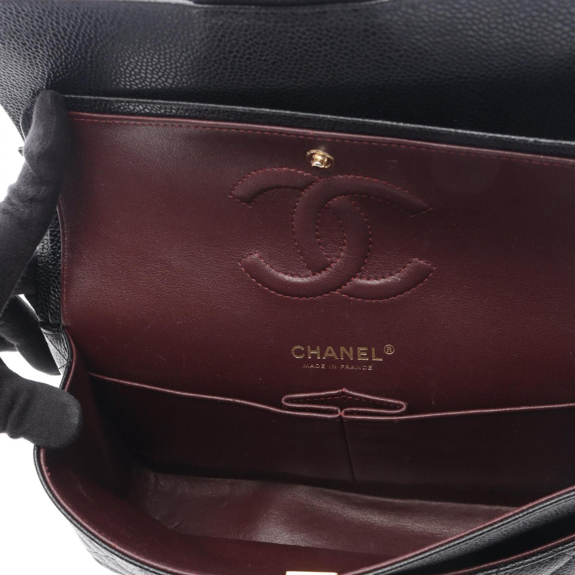 Chanel Chanel Matelassé Double Flap Shoulder Bag/Handbag, Caviar Leather (Grained Calfskin), Women's, Black Size ONE SIZE - 11 Thumbnail