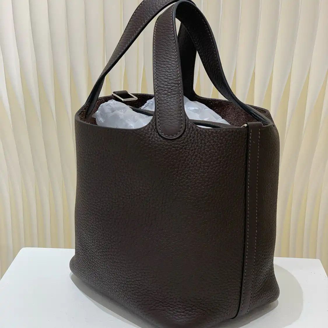 Hermes Hermes Picotin Lock 18 ebonycowhide leather handbag silver hardware B Size ONE SIZE - 5 Thumbnail
