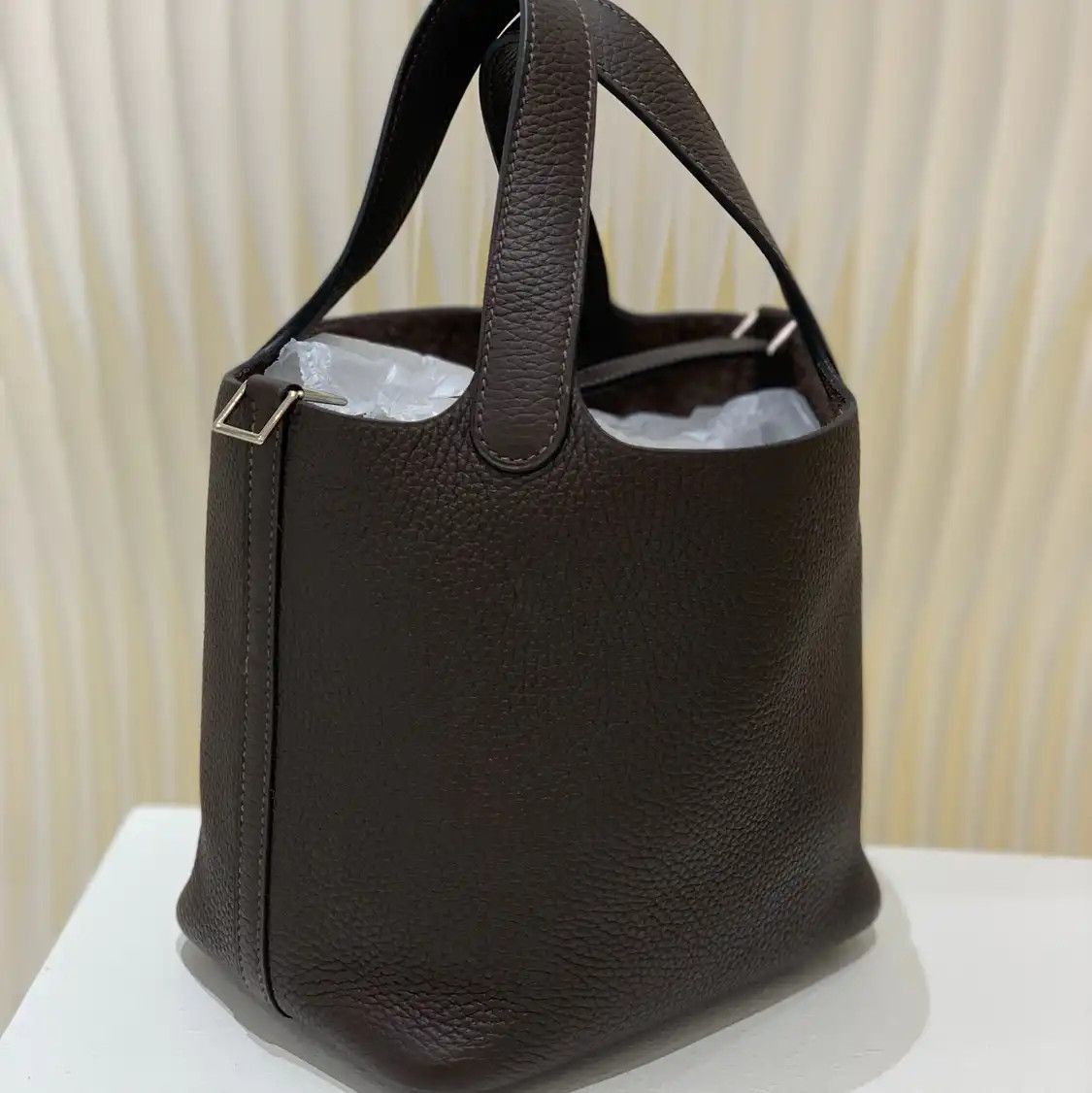 Hermes Hermes Picotin Lock 18 ebonycowhide leather handbag silver hardware B Size ONE SIZE - 4 Thumbnail