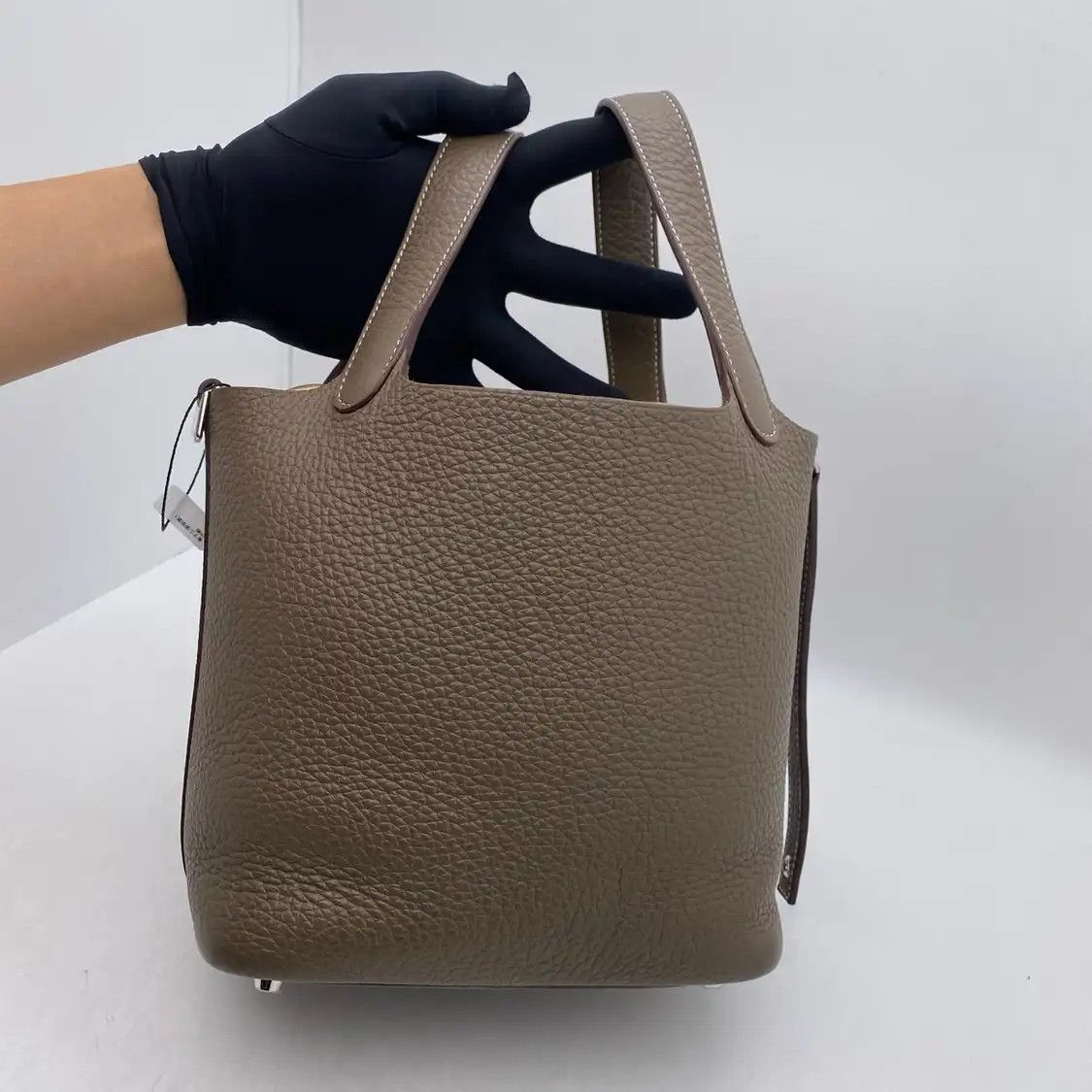 Hermes Hermes Picotin Lock 18 Etoupe Clemence cowhide leather picotin handbag silver ha Size ONE SIZE - 4 Thumbnail