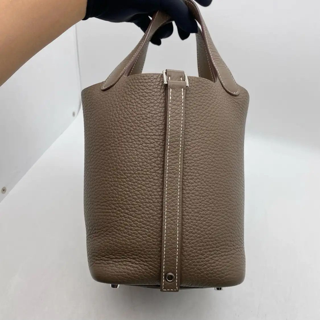 Hermes Hermes Picotin Lock 18 Etoupe Clemence cowhide leather picotin handbag silver ha Size ONE SIZE - 2 Thumbnail