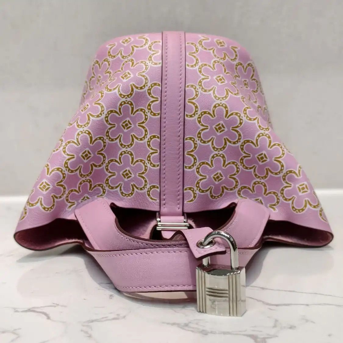 Hermes Hermes Picotin Lock 12 Mauve Sylvestre Swift cowhide leather picotin handbag sil Size ONE SIZE - 8 Thumbnail