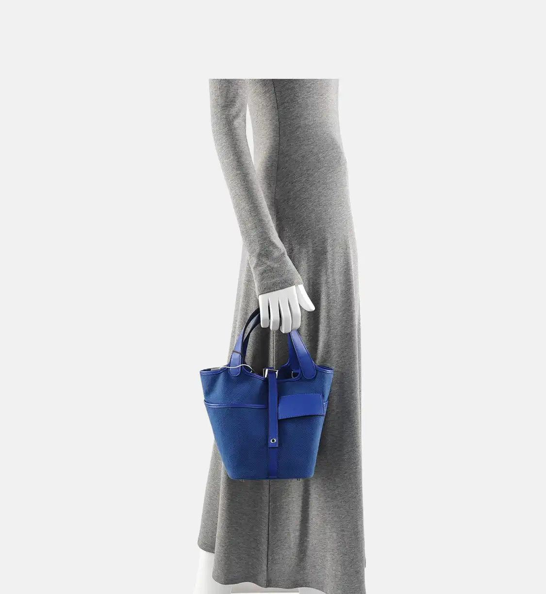 Hermes Hermes Picotin Cargo 18 French Blue canvas handbag silver hardware U Full Access Size ONE SIZE - 2 Thumbnail