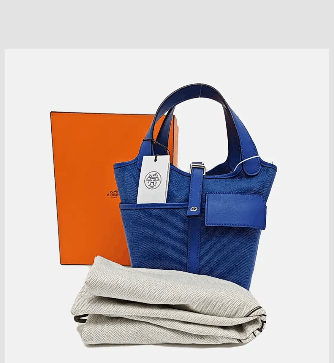 Hermes Hermes Picotin Cargo 18 French Blue canvas handbag silver hardware U Full Access Size ONE SIZE - 8 Thumbnail