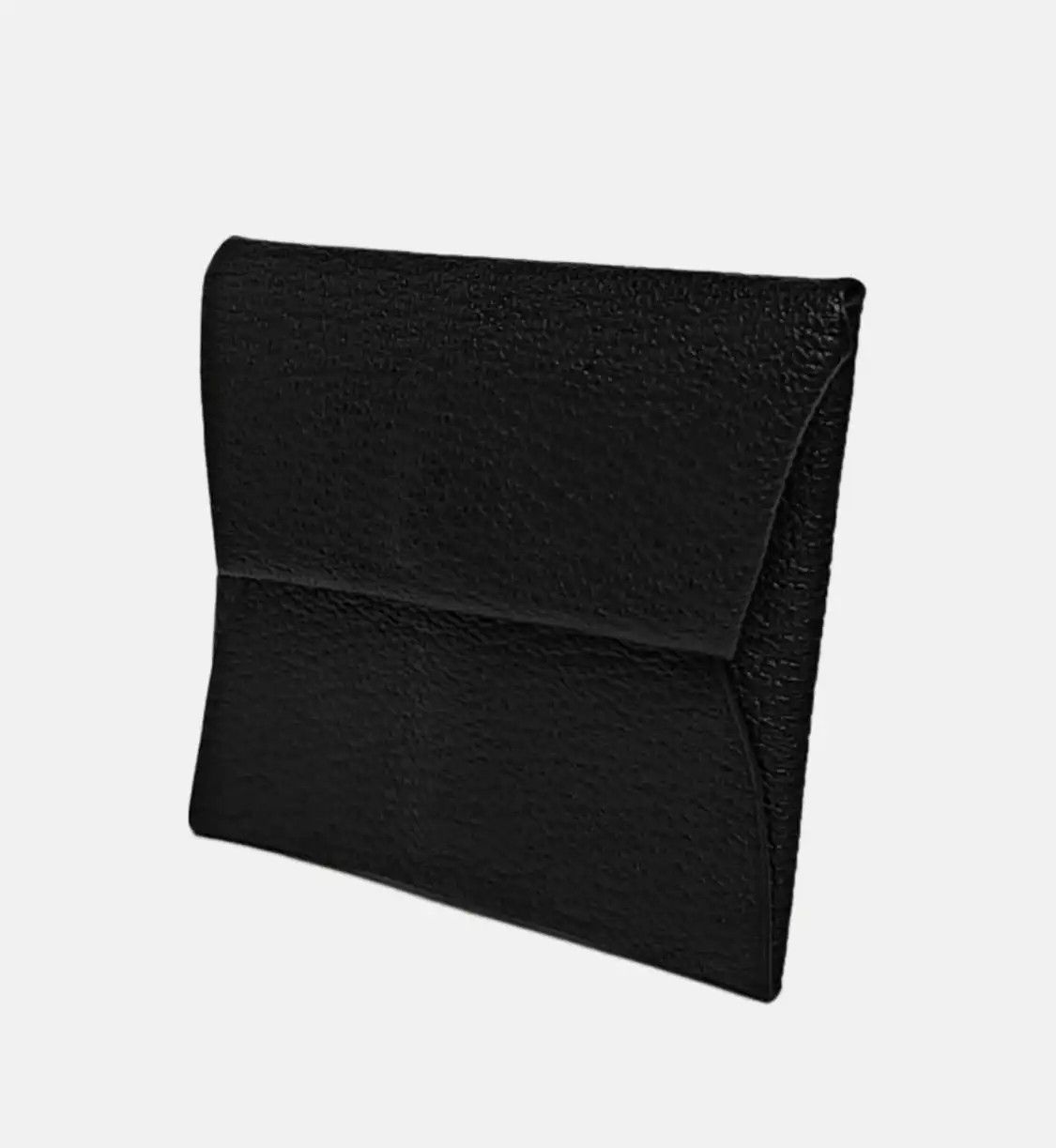 Hermes Hermes Bastia black Chèvre Mysore goatskin coin purse silver hardware D Size ONE SIZE - 3 Thumbnail
